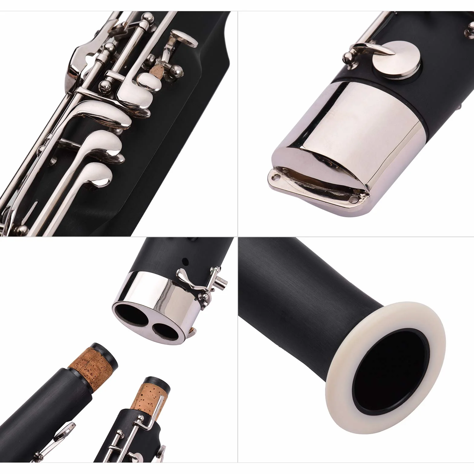 fagotto nero,KOCAN Professionale C Key Fagotto Strumento a fiato Corpo in legno sintetico Cupronickel Chiavi placcate in argento e nichelate con guanti Reed Panno per la pulizia Custodia per il traspo