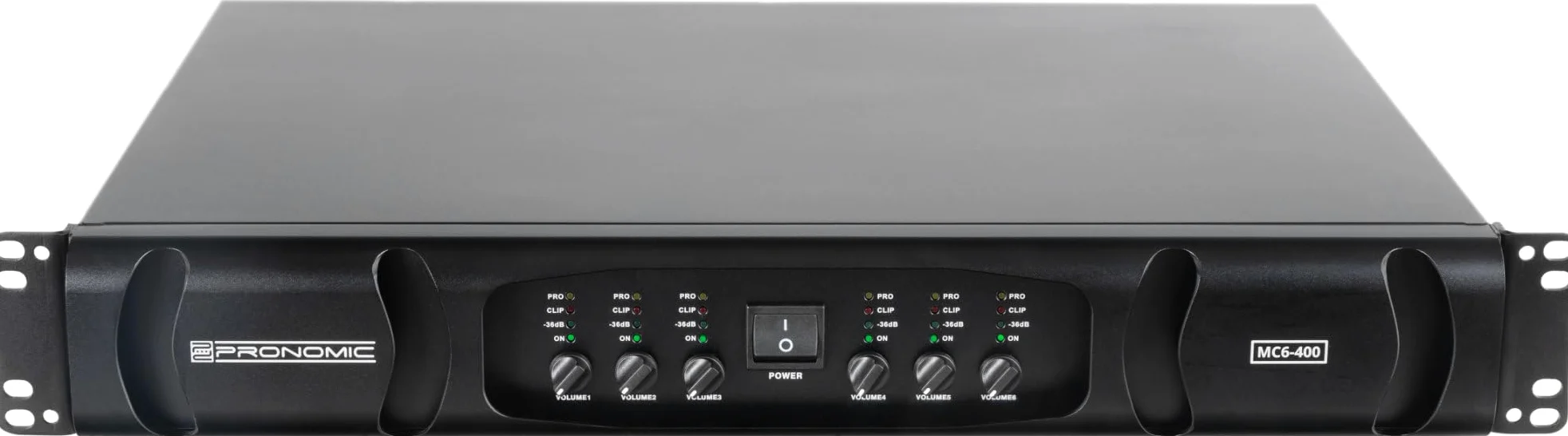 Pronomic MC6-400 Finale - Potenza in uscita (4 Ohm): 6x 600 Watt - Modalità Stereo, Parallel o Bridged - Frequenza crossover regolabile - Tipo di circuito: Class D