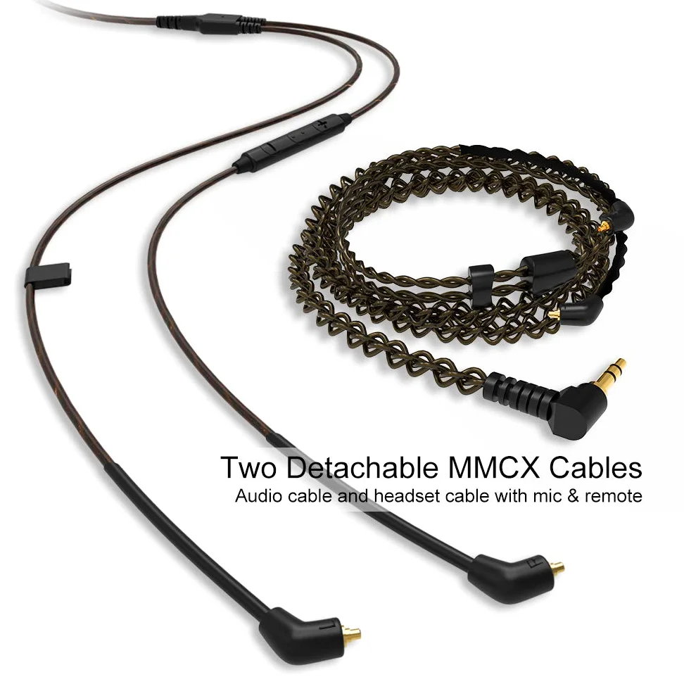 BASN Bmaster - Cuffie intrauricolari a triplo driver con due cavi staccabili, adatte per ingegneri audio, musicisti (nero)