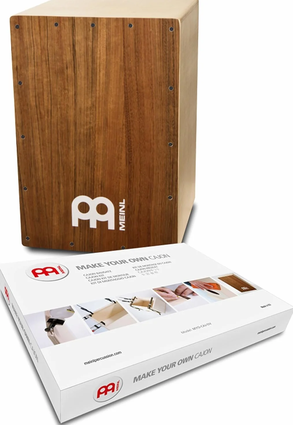 Meinl Percussion MYO Cajon Kit - Drum Box Compatta Fai da Te - Per Bambini e Adulti - Superficie di Suono in Ovangkol (MYO-CAJ-OV)