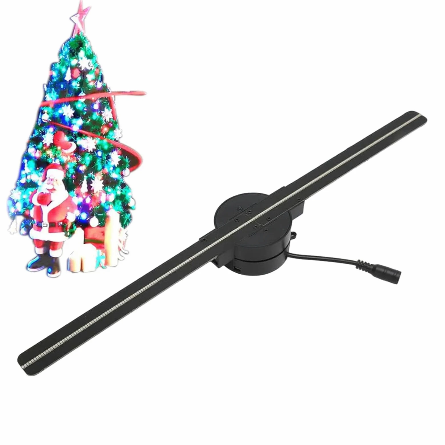 Ventilatore Olografico, Proiettore LED Da 16,5 Pollici, Albero Di Natale, Display Pubblicitario Per Negozi, Bar, Natale, Halloween