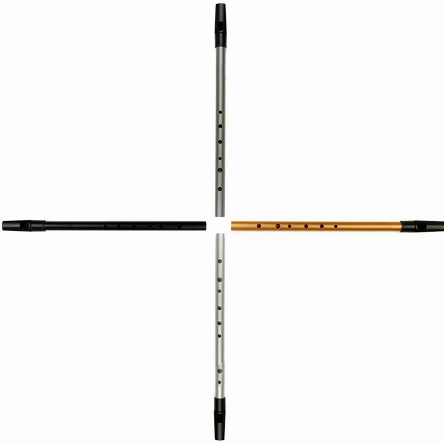 ZUZU Kit Flauto D Chiave Silver Silver Flauto Tin Whistle Strumento Orff Footwind Flauto Flauto Intermedio (Color : Black)