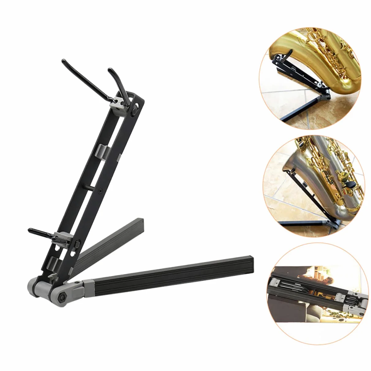 Vaguelly Supporto Per Sassofono Contralto in Metallo Portatile e Leggero Adatto Per Riporre Ed Esporre Sassofono in Case Studi e Negozi Di Strumenti Musicali