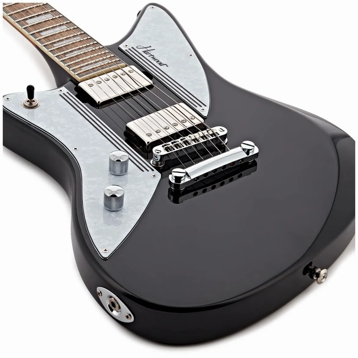 Hartwood Caricatore di chitarra elettrica per mancini, Jet Nero | Humbucker con Push-Pull per Varietà Tonale, Manico Acero Tostato con Finitura Satinata, Mancina, Jet Black