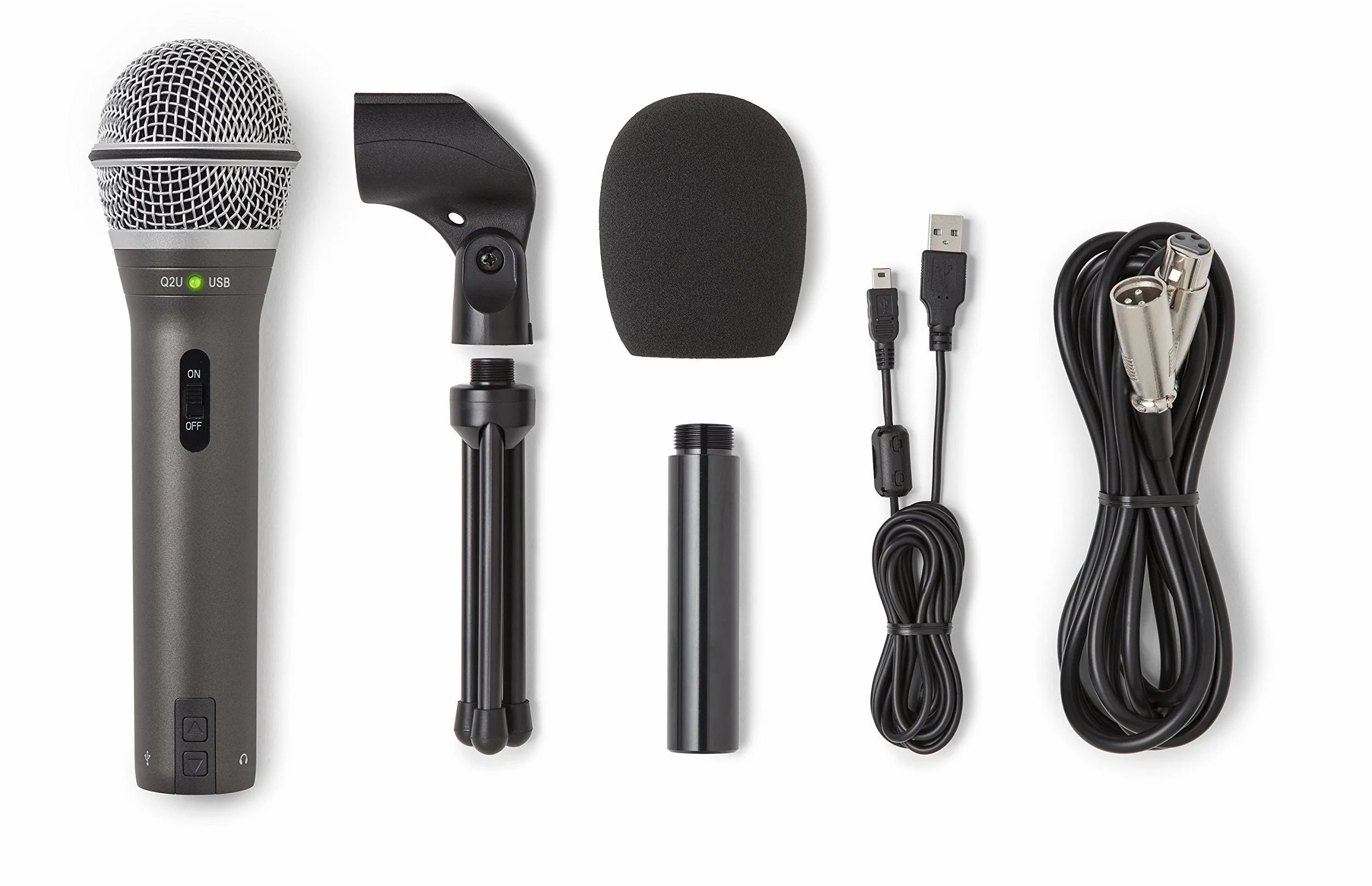 Samson SAQ2U Microfono dinamico plamare USB/XLR, Grigio