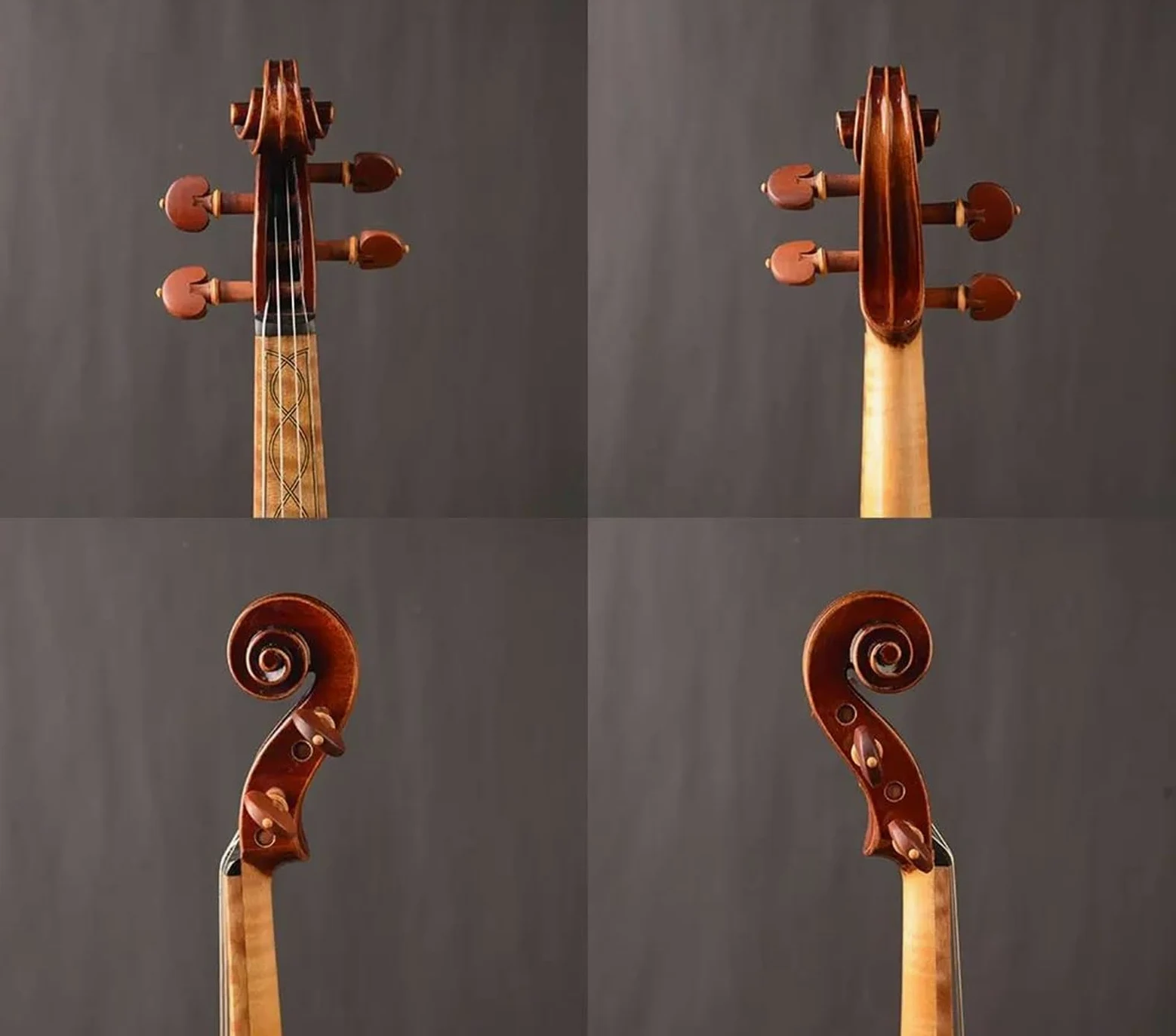 Violino Violini Barocchi 4/4 Fiammati Con Custodia E Archetto Per Principianti Verniciati A Mano