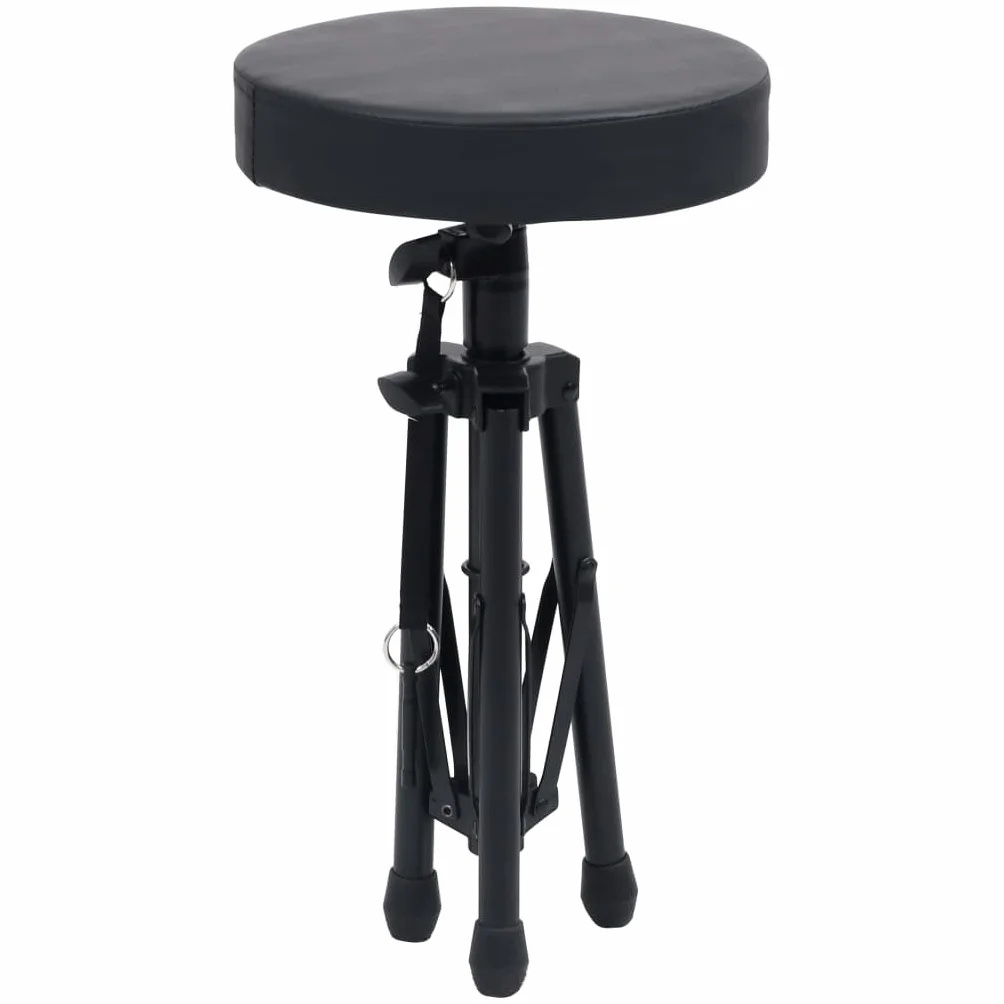 vidaXL Supporto per Tastiera Set con Sgabello Gambe Sostegno Base Appoggio Seduta Porta Pianola Stand Accessori Musica Strumenti Nero