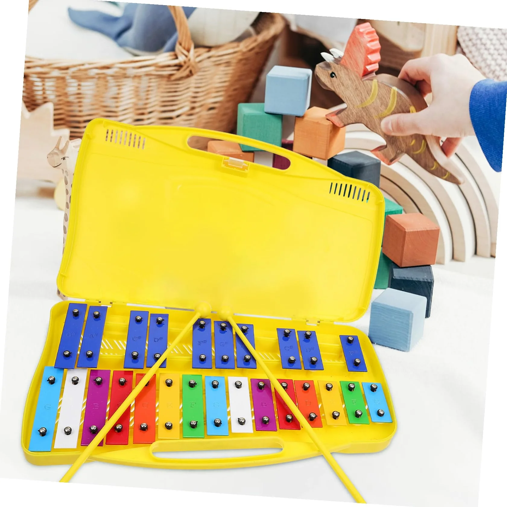 Mikinona Metallofono per Note Colorate Strumento Musicale Percussione Educativo Portatile e Durevole per Sviluppo Ritmo e Interesse Musicale
