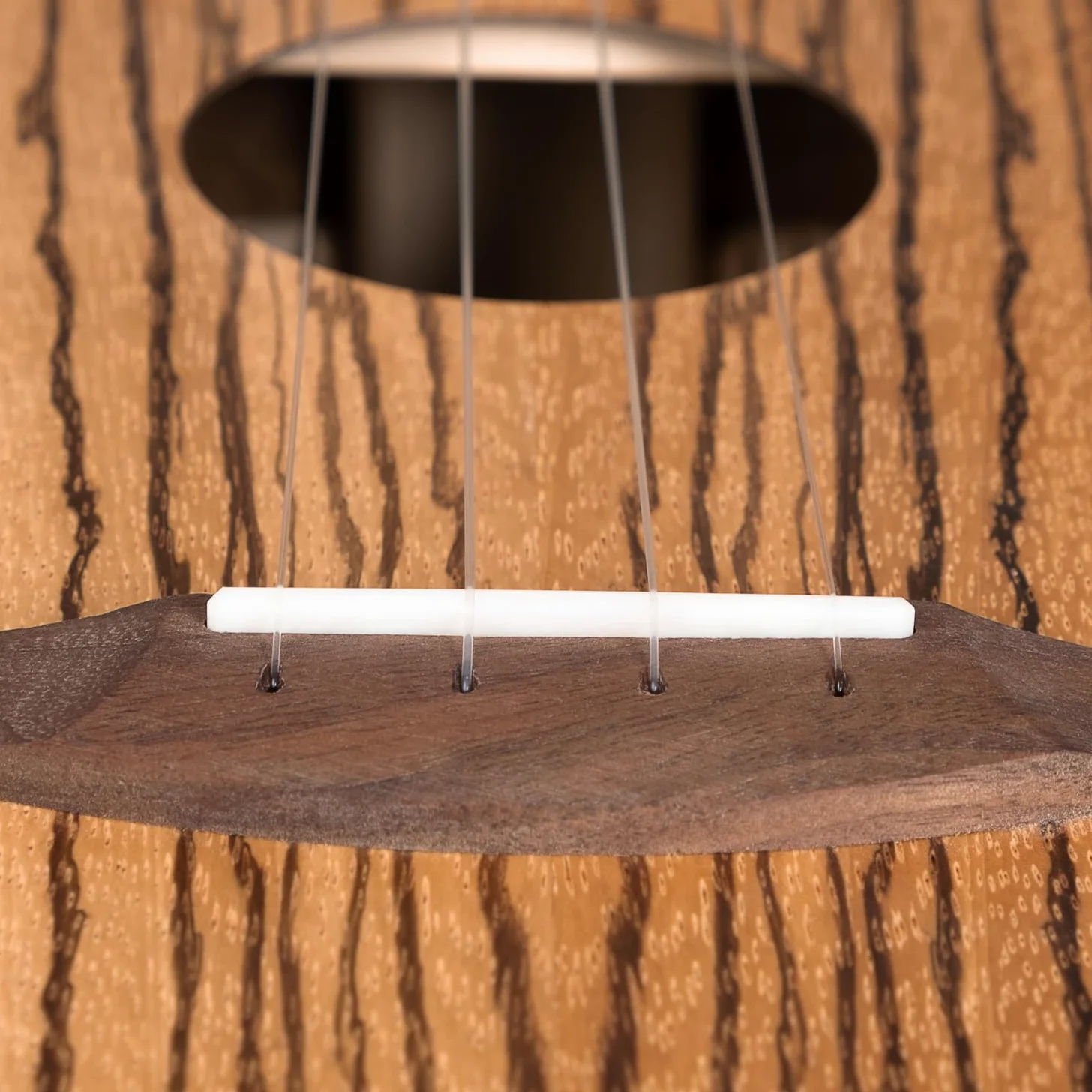 CASCHA Ukulele Zebra Wood – Legno zebrato di alta qualità, suono caldo, collo Okoume, tastiera in noce, finitura opaca, corde in carbonio Cascha, con custodia per il trasporto – Concert