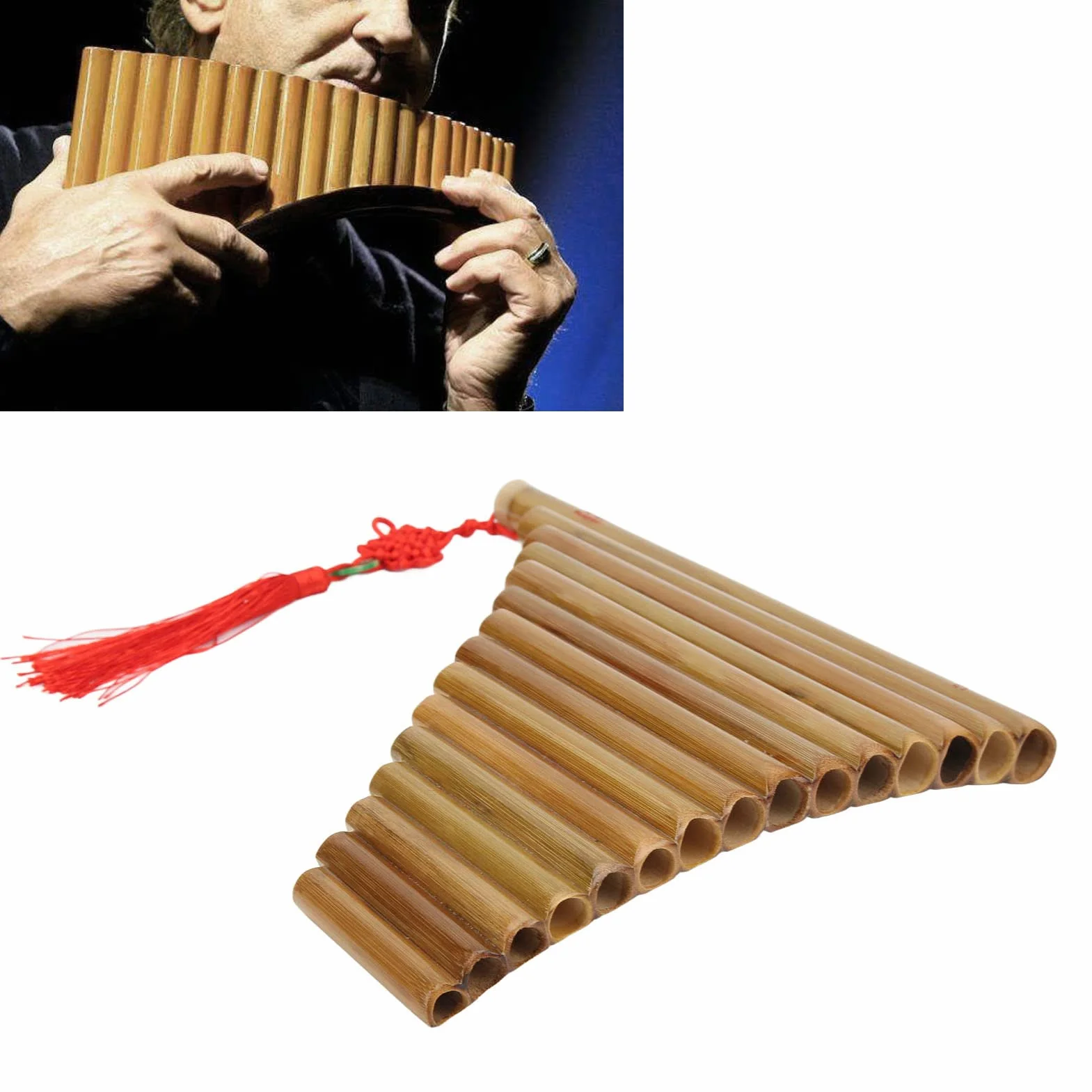 Flauto di Pan, flauto di Pan a 15 tubi ecologico privo di inquinamento per principianti per giocare(Mano destra) Suonare strumenti musicali