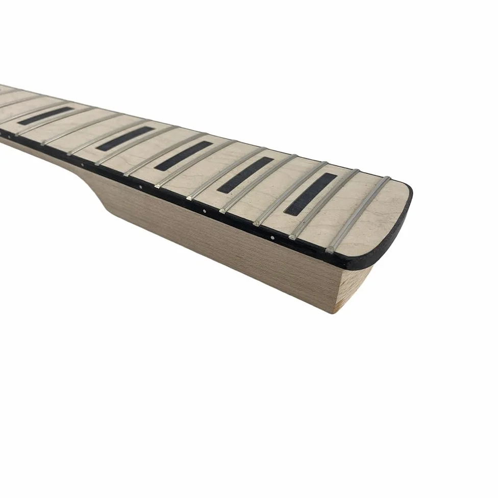 Yinfente Manico per chitarra basso 22 tasti 34 pollici Acero tastiera chitarra Intarsio a blocchi DIY Chitarra Intarsio a blocchi (Tastiera in Acero)