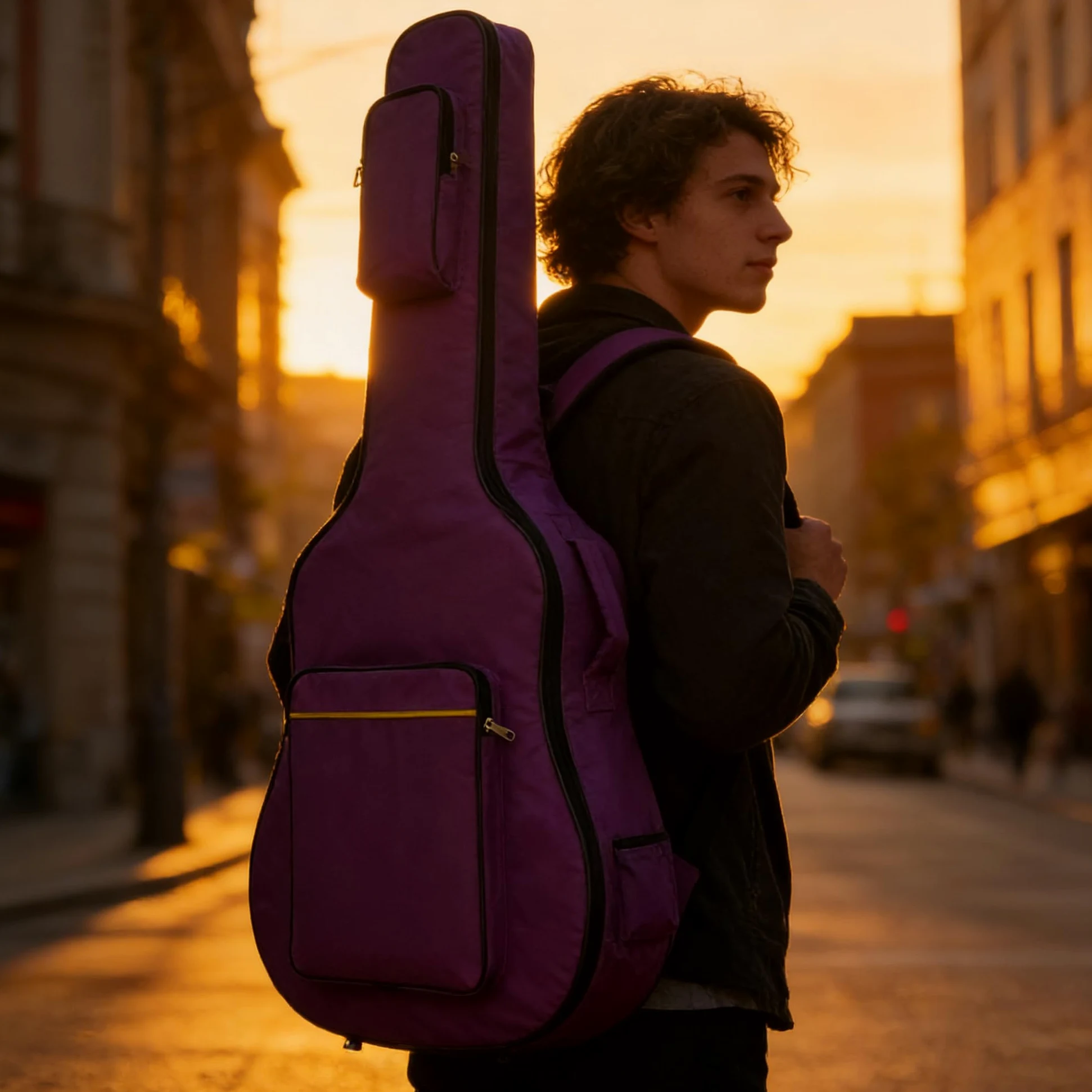 41 pollici Borsa per chitarra, Sacchetto di chitarra, Lo zaino della chitarra della cinghia di spalla registrabile impermeabile dello spessore più cotone, una varietà di colori