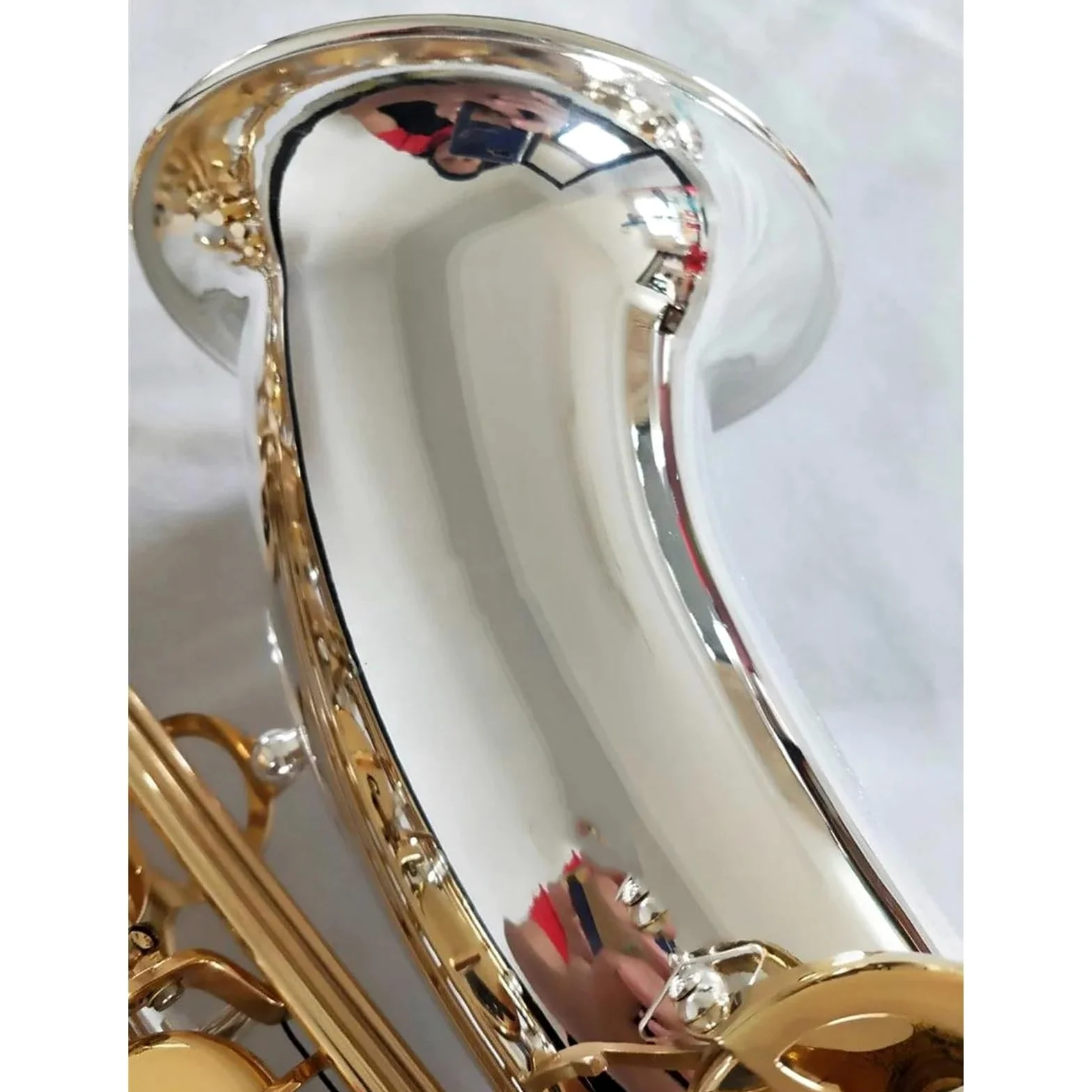 Sassofono Tenore Placcato In Argento Con Chiave In Oro Professionale Super Play Sax Con Custodia