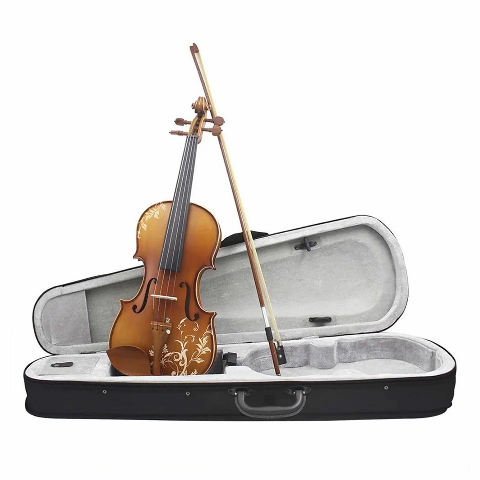 violino Violino acustico in legno massello 4/4 con custodia corde per arco poggiaspalla e accordatore