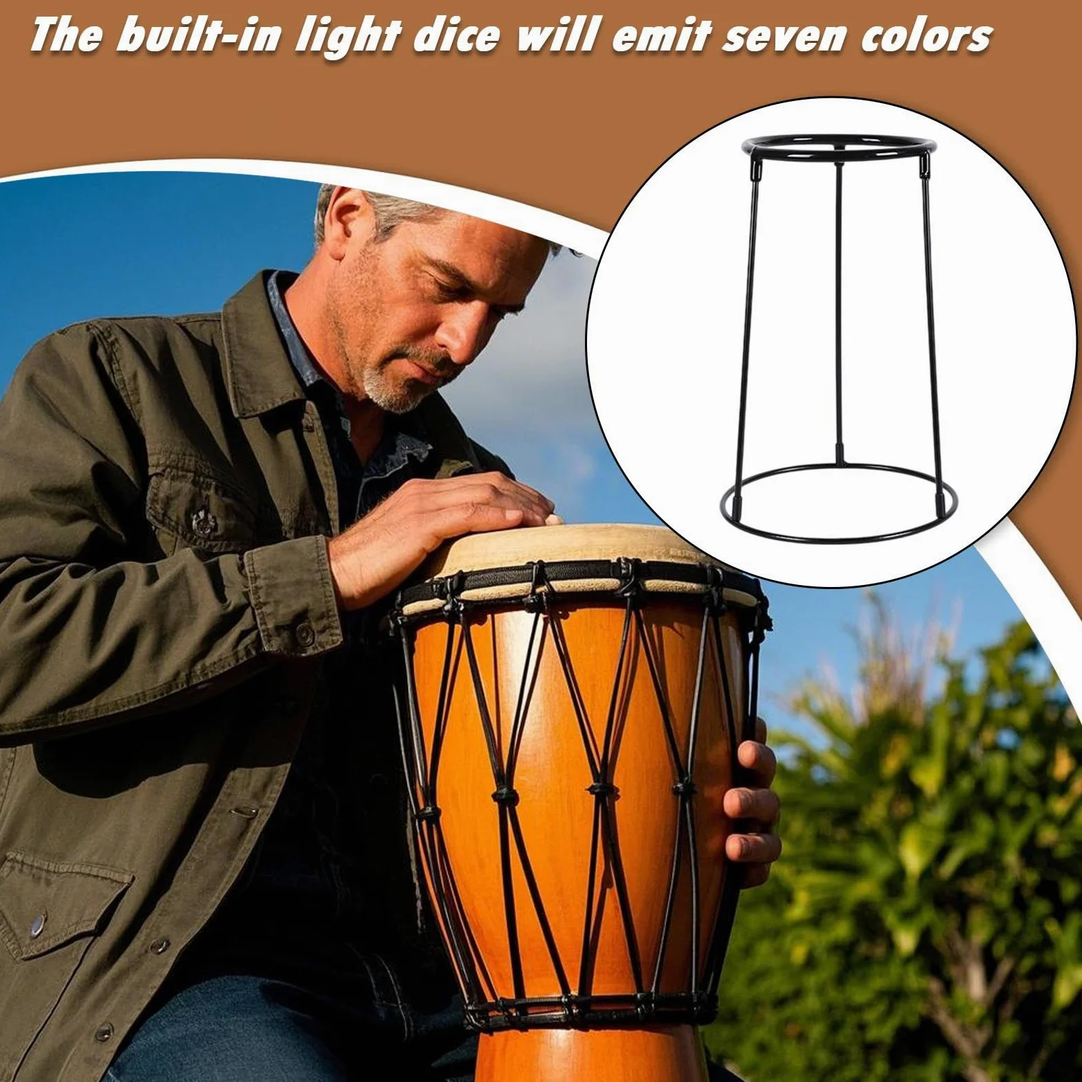 Porta dello strumento a percussione, supporto per tamburi | Supporto per tamburi africani in acciaio carbone regolabile - Raccusta di percussioni nere, forniture per strumenti musicali per
