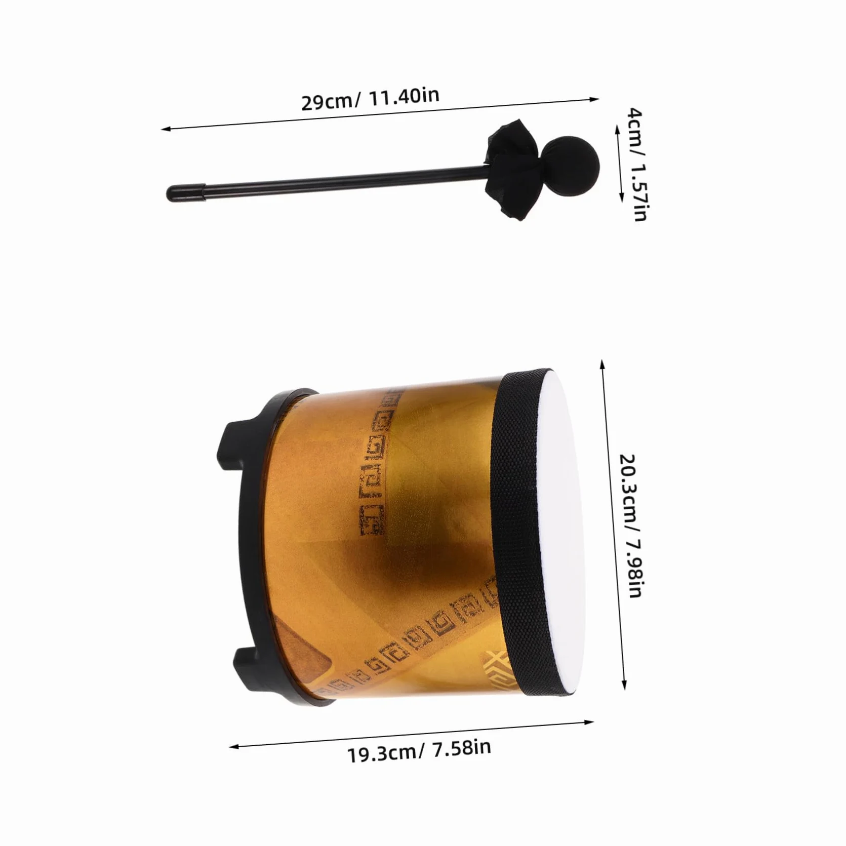 ABOOFAN Floor Tom Strumento Orff per Educazione Musicale Prescolare con Bacchette Percussione per Principianti Leggero e Resistente per Apprendimento Musicale Infantile