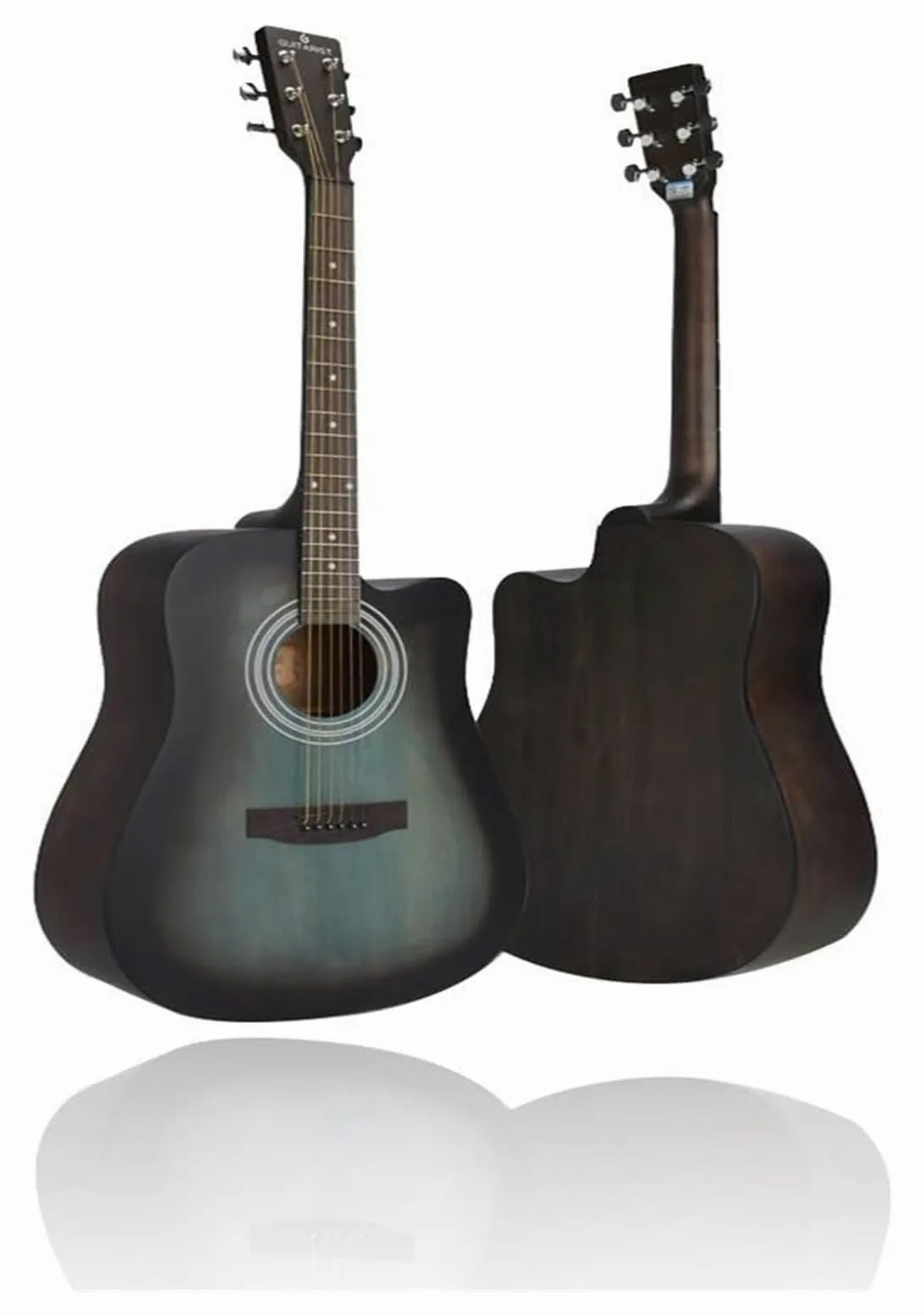 Chitarra acustica classica chitarra acustica 104 pollici Full Size Intero legno 6 corde in acciaio Dreadnought Cutaway Chitarra per principianti Kit strumenti a corda regalo (A)