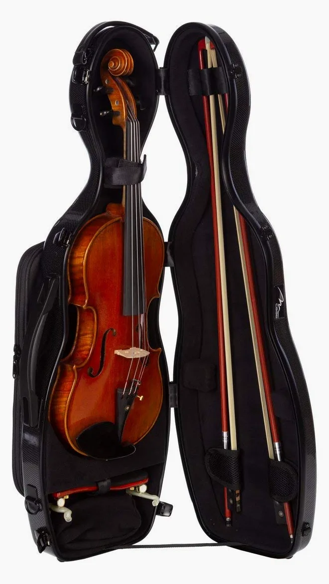 Custodia per violino Fiberglass Steel Effect 4/4 point black M-Case