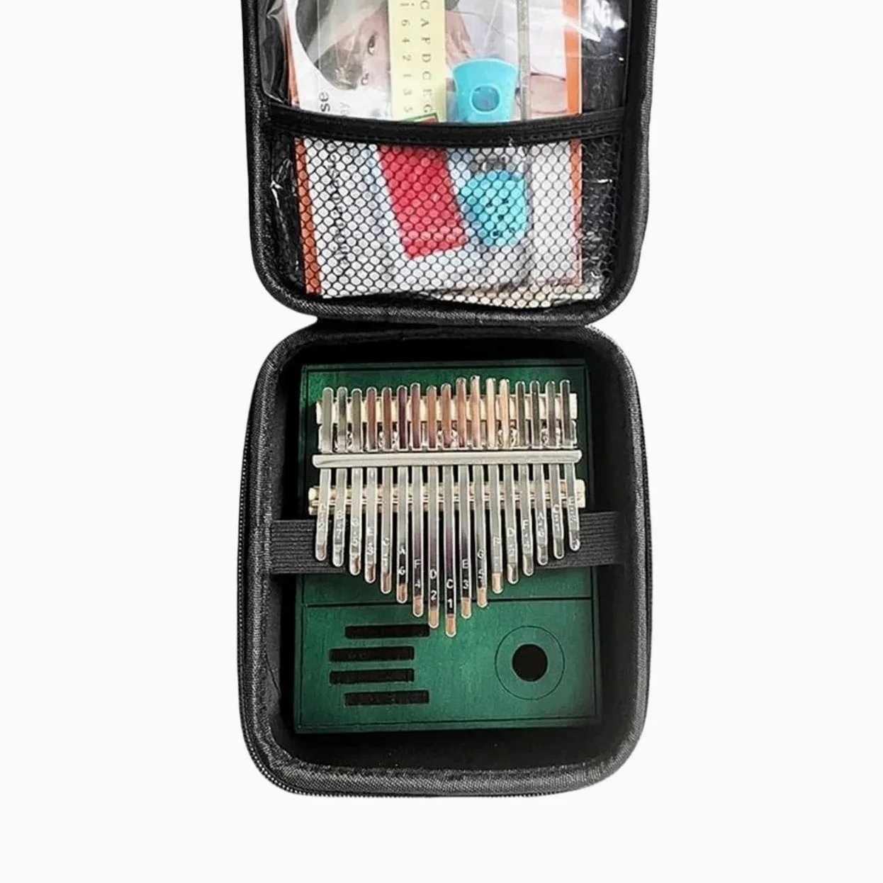 17 Tasti Kalimba Mogano Massello Africano Pollice Dito Pianoforte Suonare Con Chitarra Tastiera Strumenti Musicali In Legno(Blue with bag)