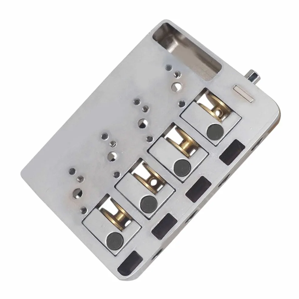 Bass Chitarra Hardware Headless Bridge con sella a rulli 4 corde per basso elettrico stabile argento (argento)