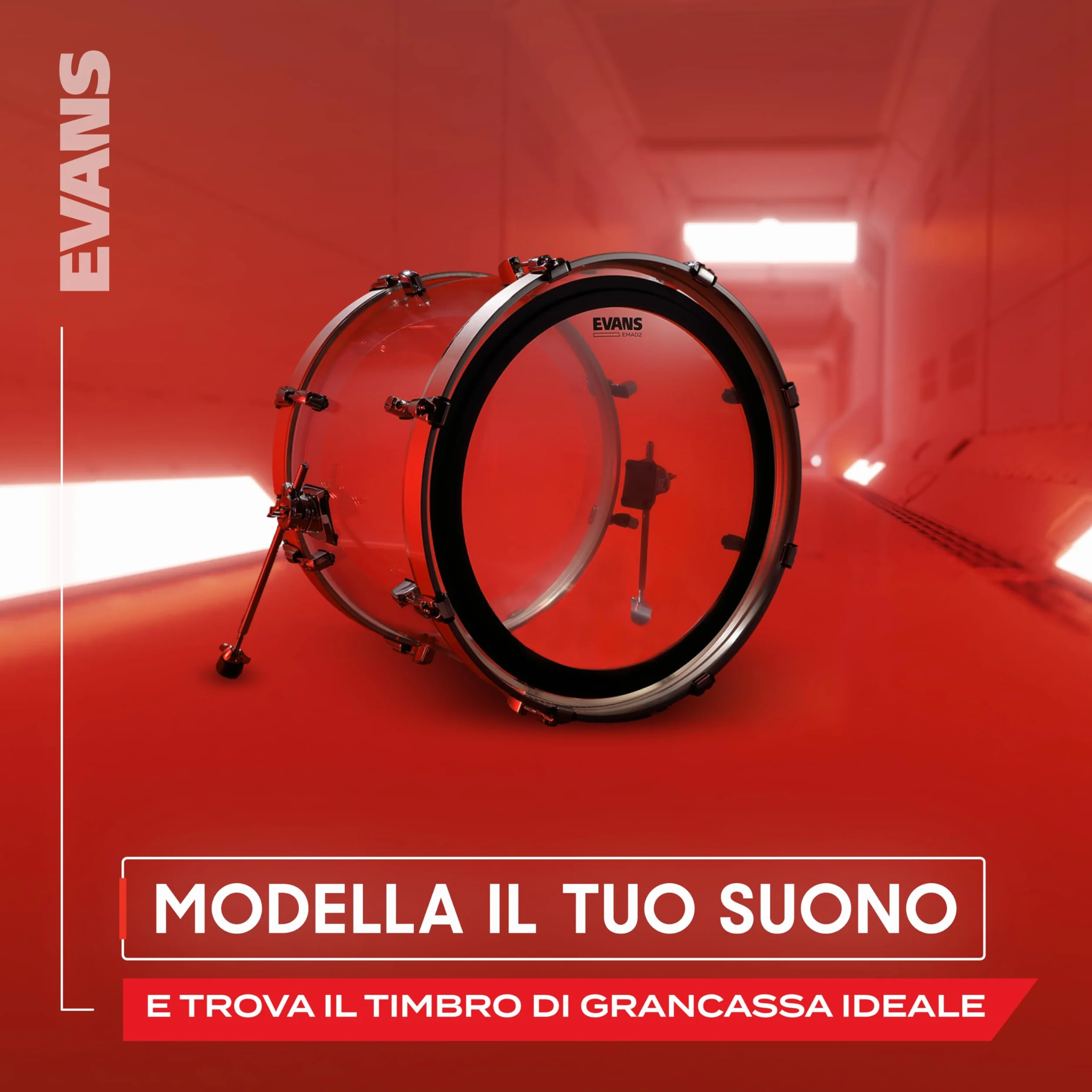 Evans EMAD2 Clear, 22", BD22EMAD2, Bass Drum Batter - Pelle del tamburo basso