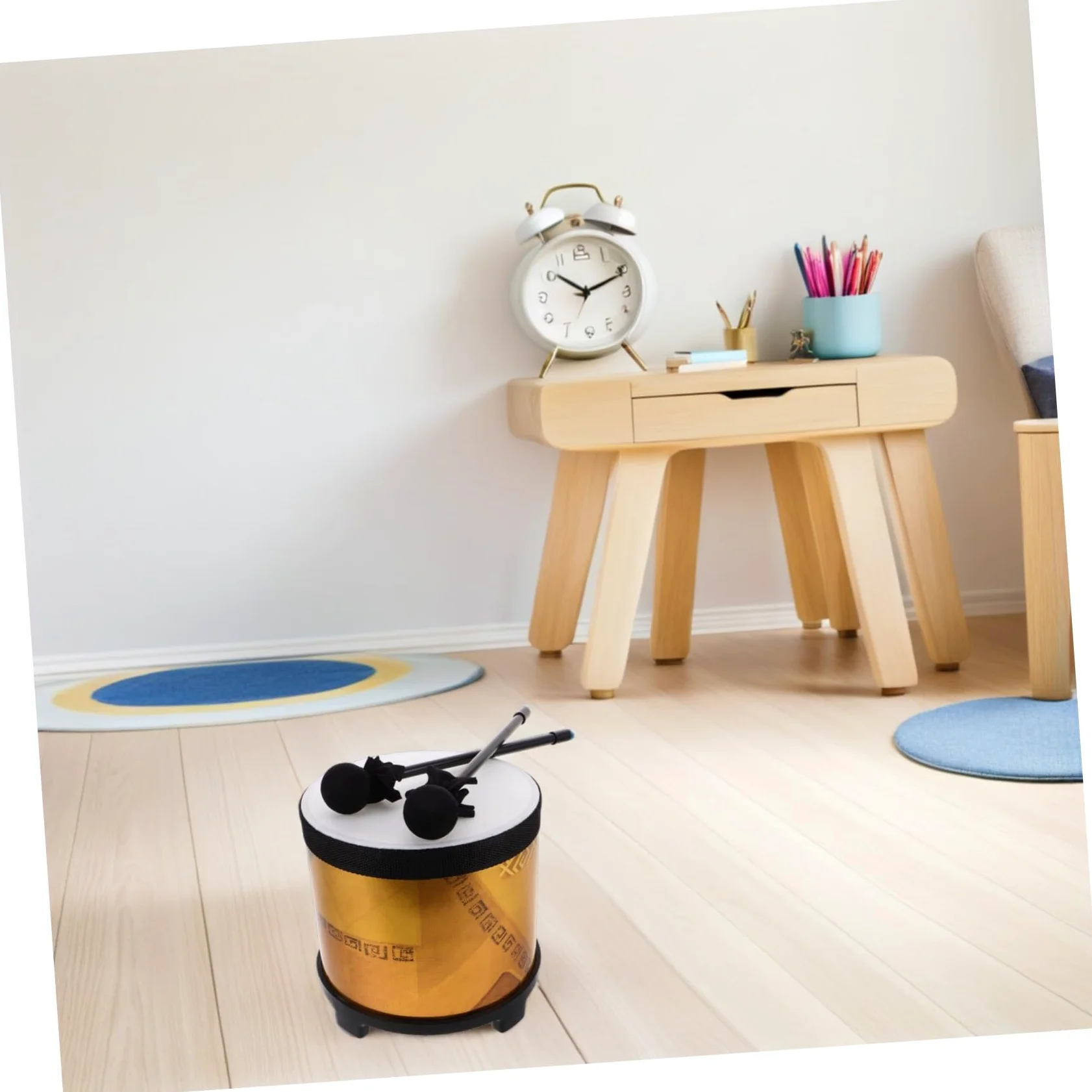 ABOOFAN Floor Tom Strumento Orff per Educazione Musicale Prescolare con Bacchette Percussione per Principianti Leggero e Resistente per Apprendimento Musicale Infantile