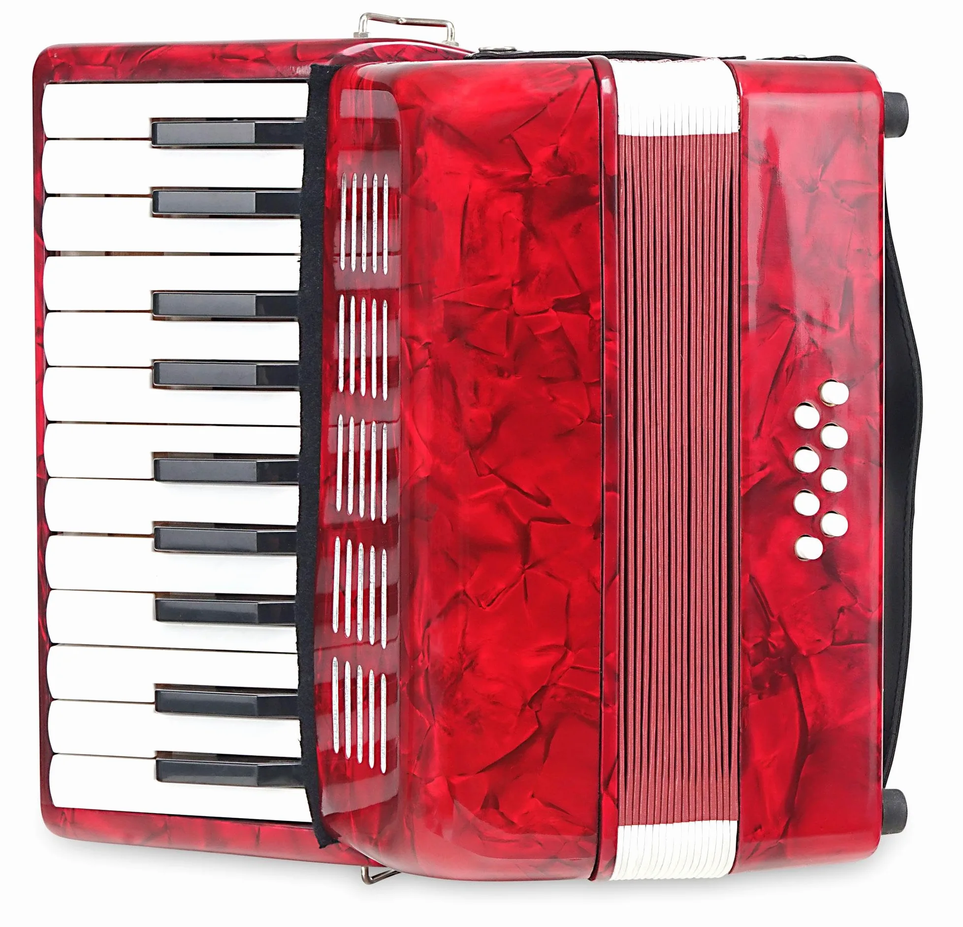 Classic Cantabile Secondo Fisarmonica per Bambini 8 Bass Set Rosso | 22 tasti diatonici, 8 tasti bassi, Peso: 2, 4 kg, Dimensioni (L x P x A in cm): 28, 5 x 16 x 28, Colore: Rosso, Leggio, 15 kg