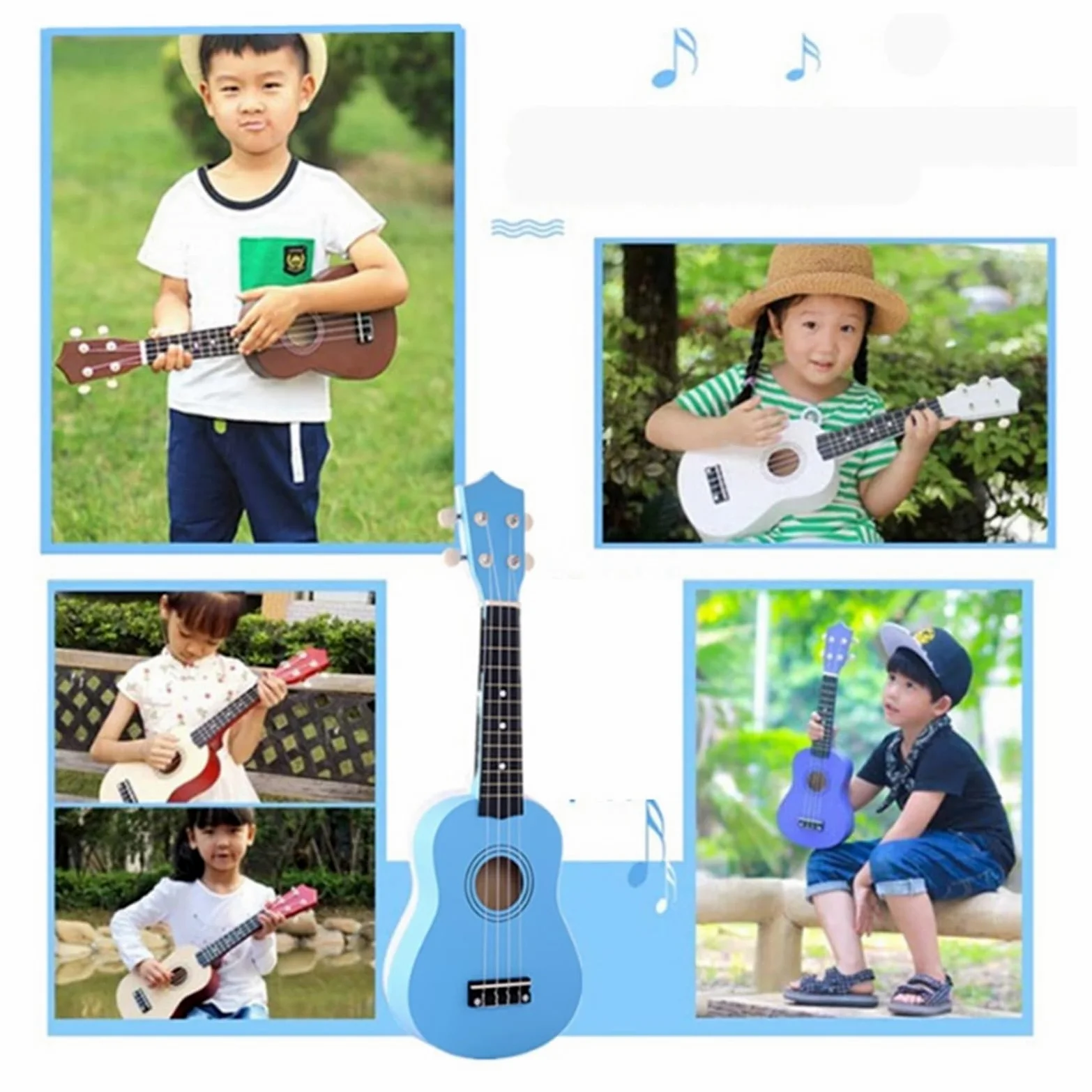 Ukulele Ukulele Soprano da 21 Pollici for Principianti Ukulele a Quattro Corde, Corde, plettro, Strumento Musicale for scuole e Principianti