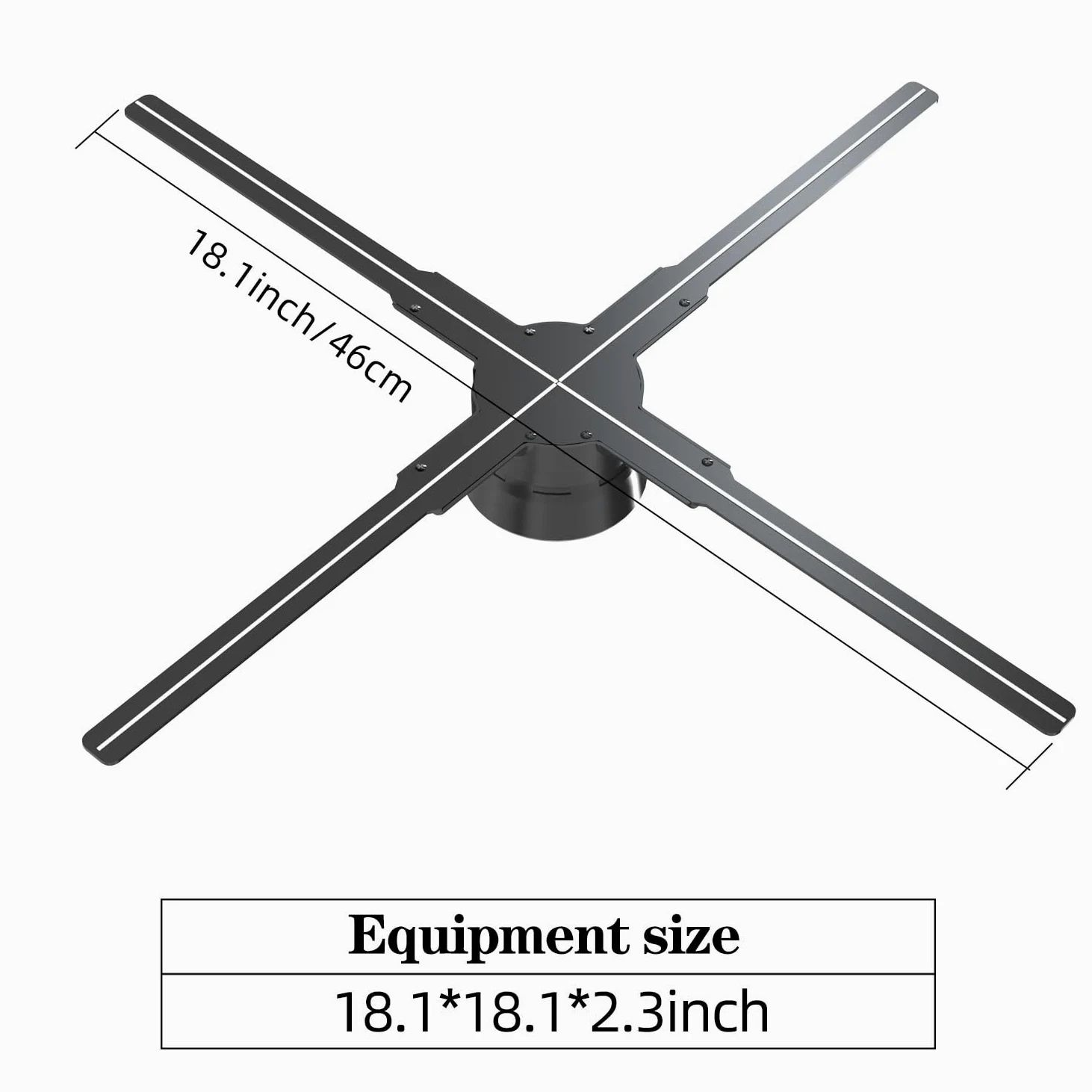 MissYou Ventilatore Olografico 3D 46CM, 528 LED Alta Luminosità, WiFi e Bluetooth, Telecomando, 700 Video 3D Inclusi, Ideale per Stand Espositivi e Presentazioni Aziendali