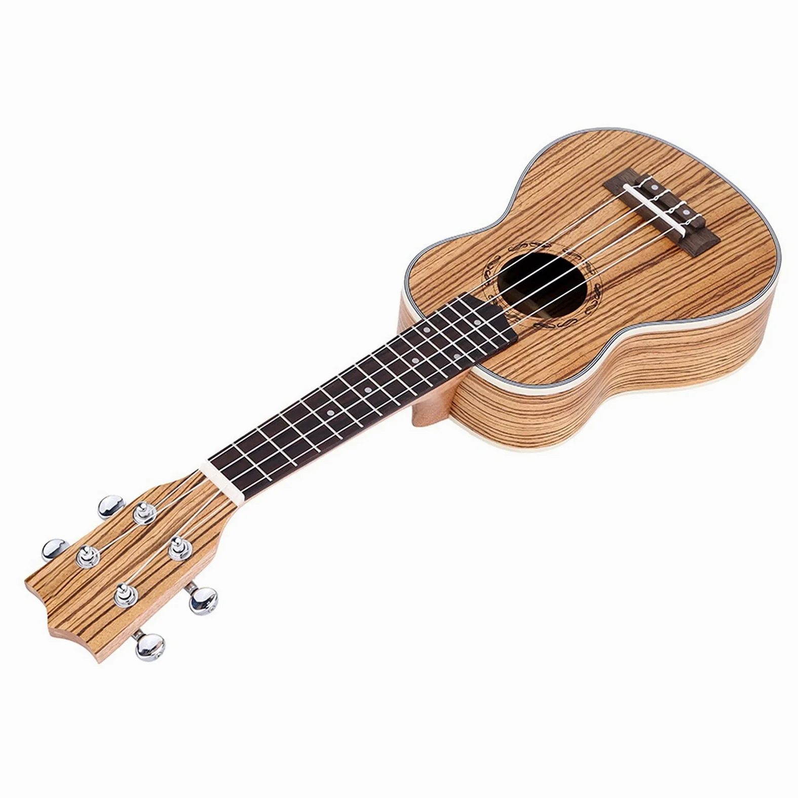 Ukulele 21 "Ukulele Acoustic Ukelele Zebrawood 15 Fret 4 String Ukulele 21" Strumento A Corda Musicali Concerto Ukulele