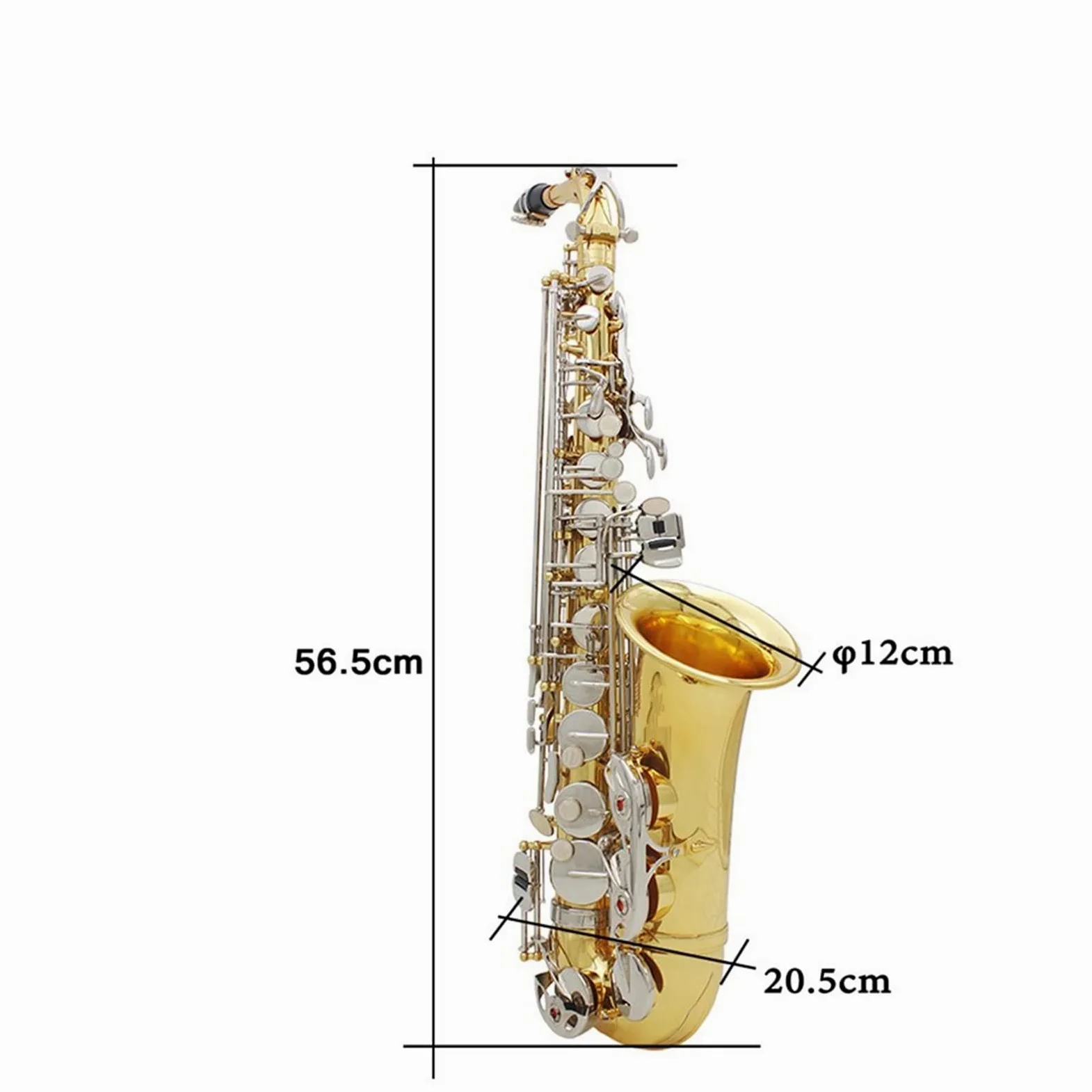 Sax Studente EB Sassofono Contralto Ottone Laccato Oro E Flat Sax Strumento Musicale A Fiato con Accessori