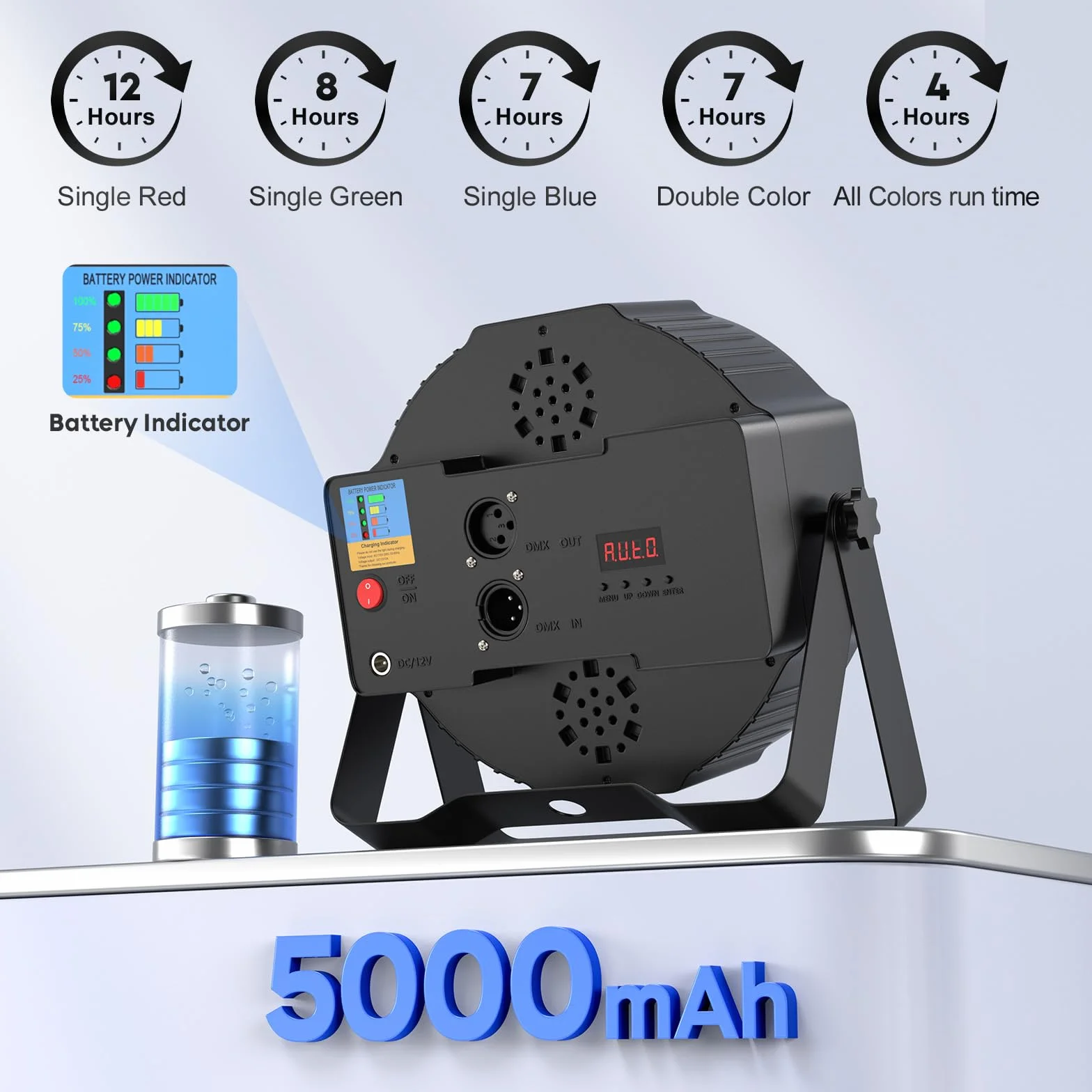 LED Par a Batteria, 4 Pezzo 36W RGB a Batteria, LED Faretto con Telecomando, Luce Discoteca per DJ, Club, Festival