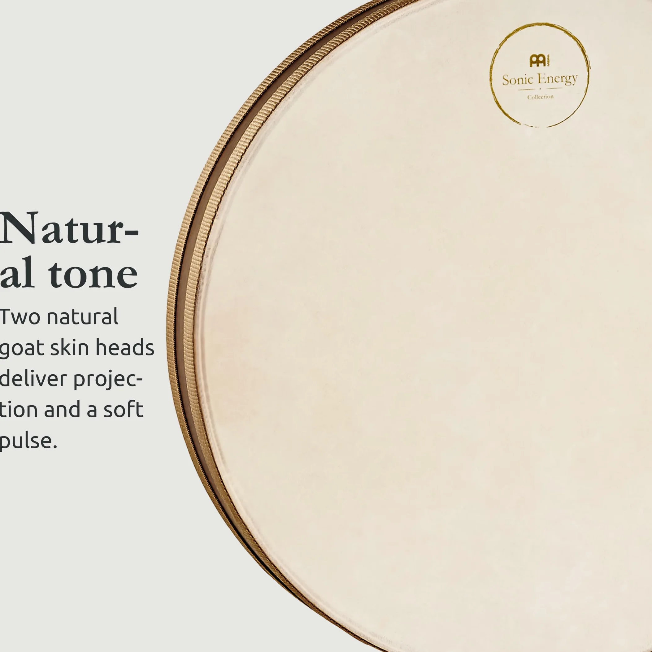 Sonic Energy Ocean Wave Drum – Sea Drum 16 Pollici – Suono delle onde per meditazione, yoga, viaggi sonori, percussioni – Ocean drum con due pelli – Quercia del Siam, marrone (WD16FOL)