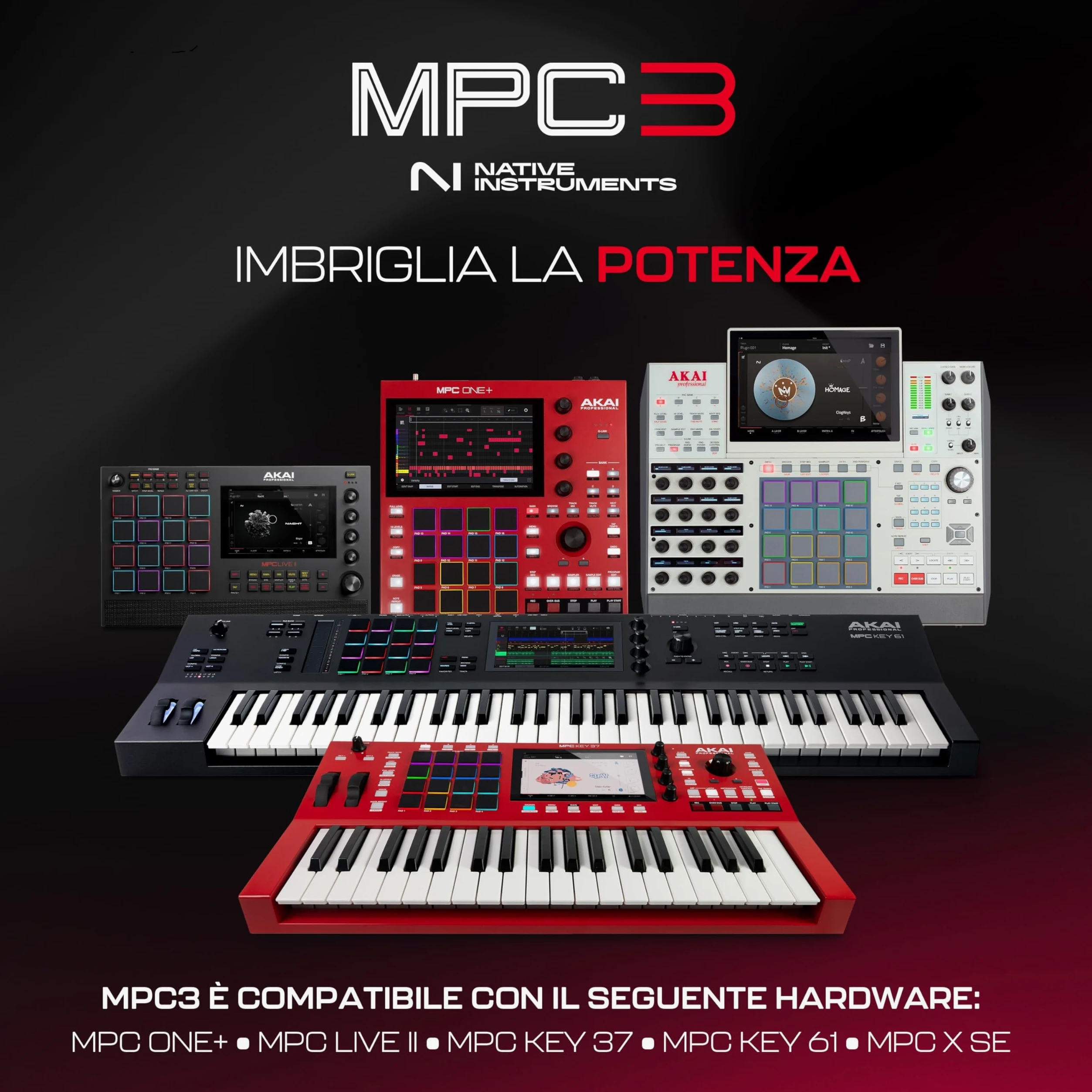 Akai Professional MPC One+ Drum Machine Standalone, Beat Maker e MIDI Controller con WiFi, Bluetooth, Drum Pad, Plug-in di Sintetizzazione, Touchscreen e Integrazione Native Instruments