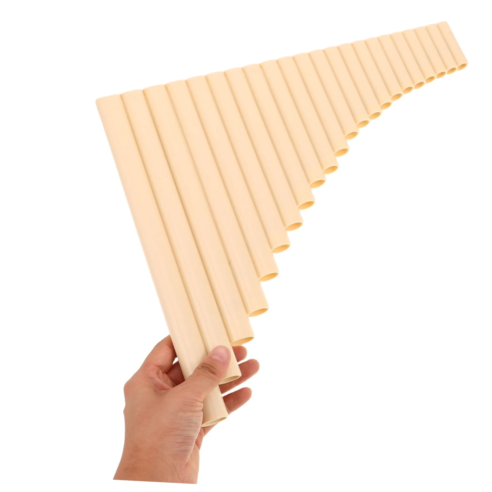 Flauto di Pan Tradizionale G 22 Tubi Beige per Esecuzione | Musica Folk e Palco, Plastico, Orientabile da Lato Sinistro o Destro, per Principianti e Professionisti