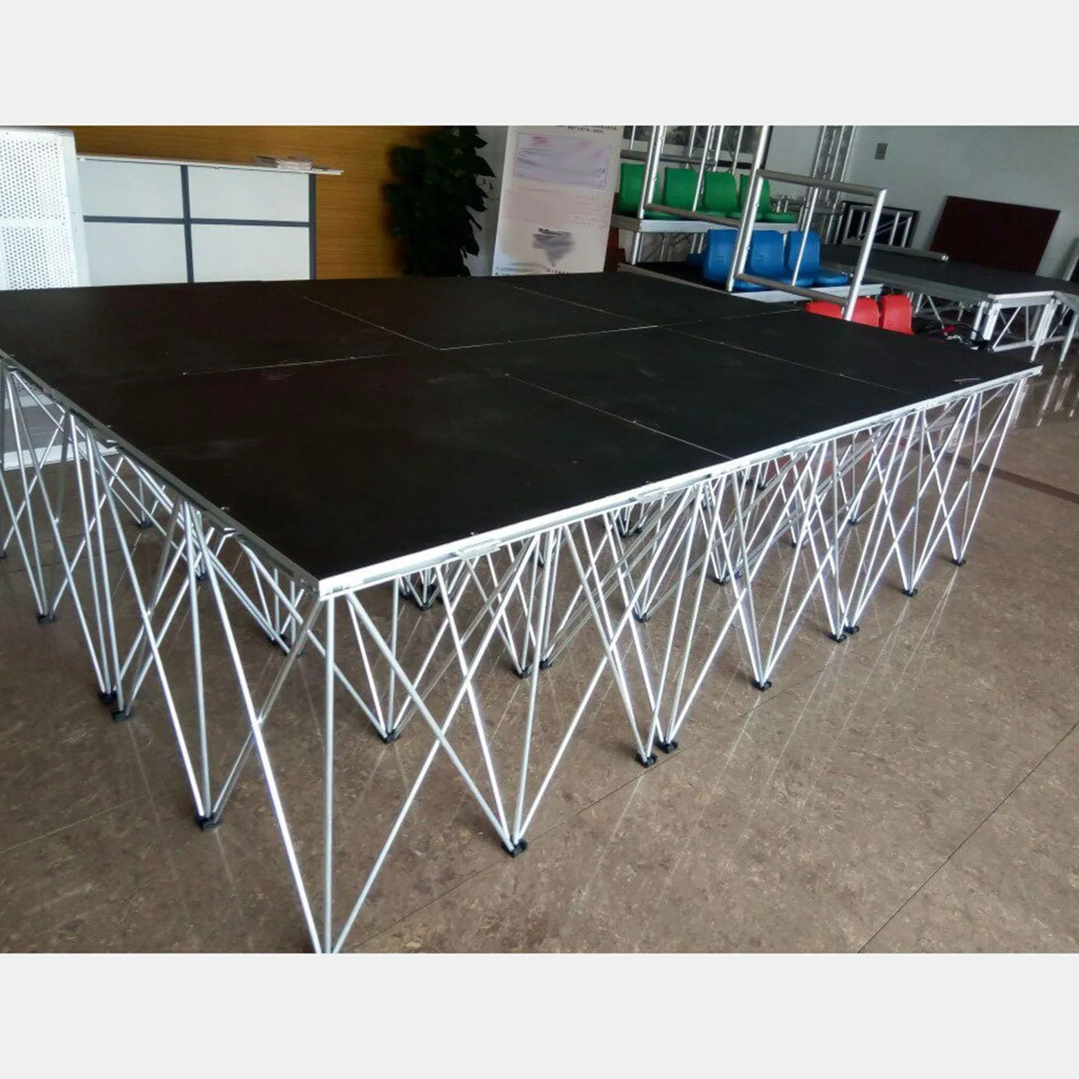 Palco Pieghevole ad Alte Prestazioni, Elevata capacità di carico, Pedana espositiva con Staffa, Sistema di aggancio a Scatto(122x37x20cm/48x14.6x7.9in)