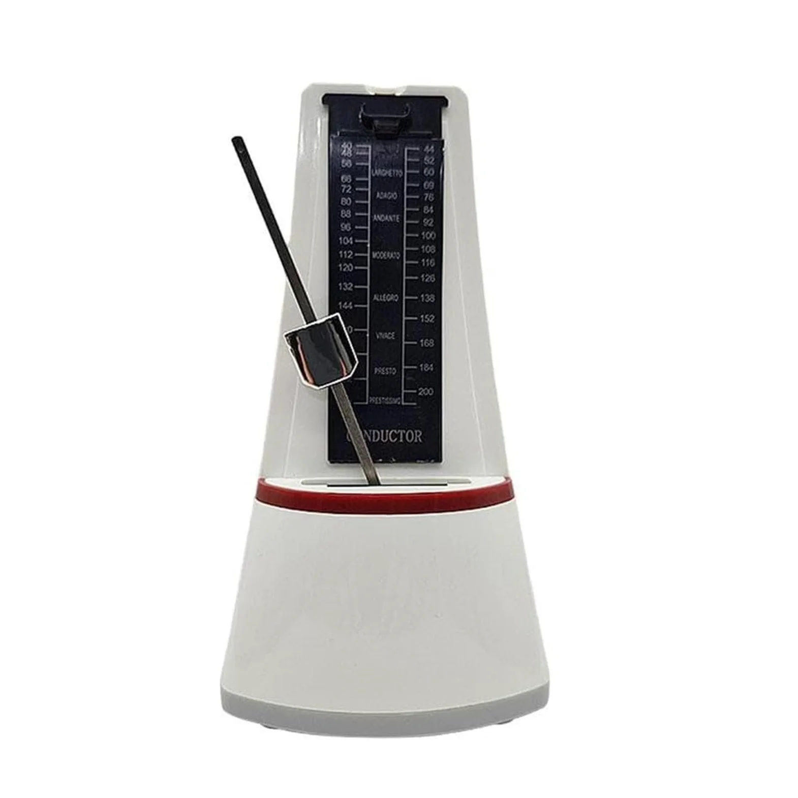 Metronomo meccanico professionale universale, ad alta precisione, per pianoforte, chitarra, ukulele, violino e basso (bianco)