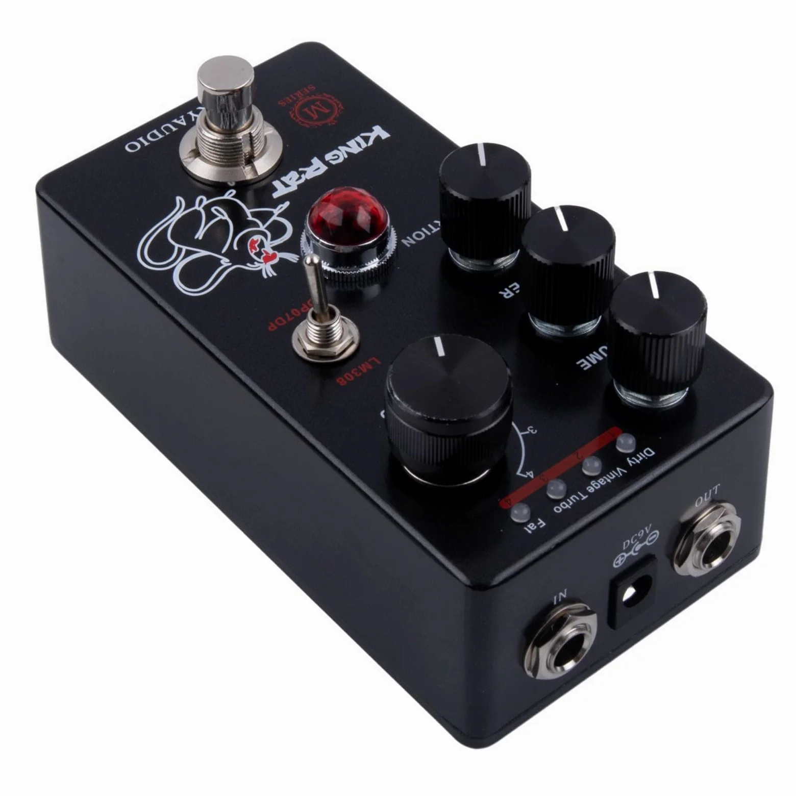per mosky King Fuzz Distorsione Pedale per Chitarra Elettrica con Controllo Filtro Volume 4-Mode Tone Shaping Studio Stage Effect Unit 115x64mm