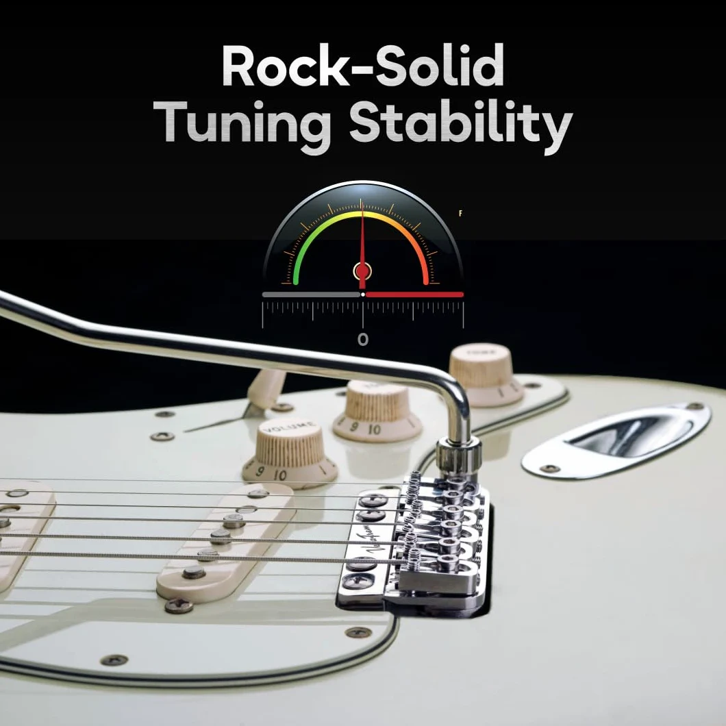 Vega-Trem VT1 - Ponte tremolo per chitarra Stratocaster standard speciale a 6 viti, per Stratocaster, senza mod, facile installazione (lucido, destro)