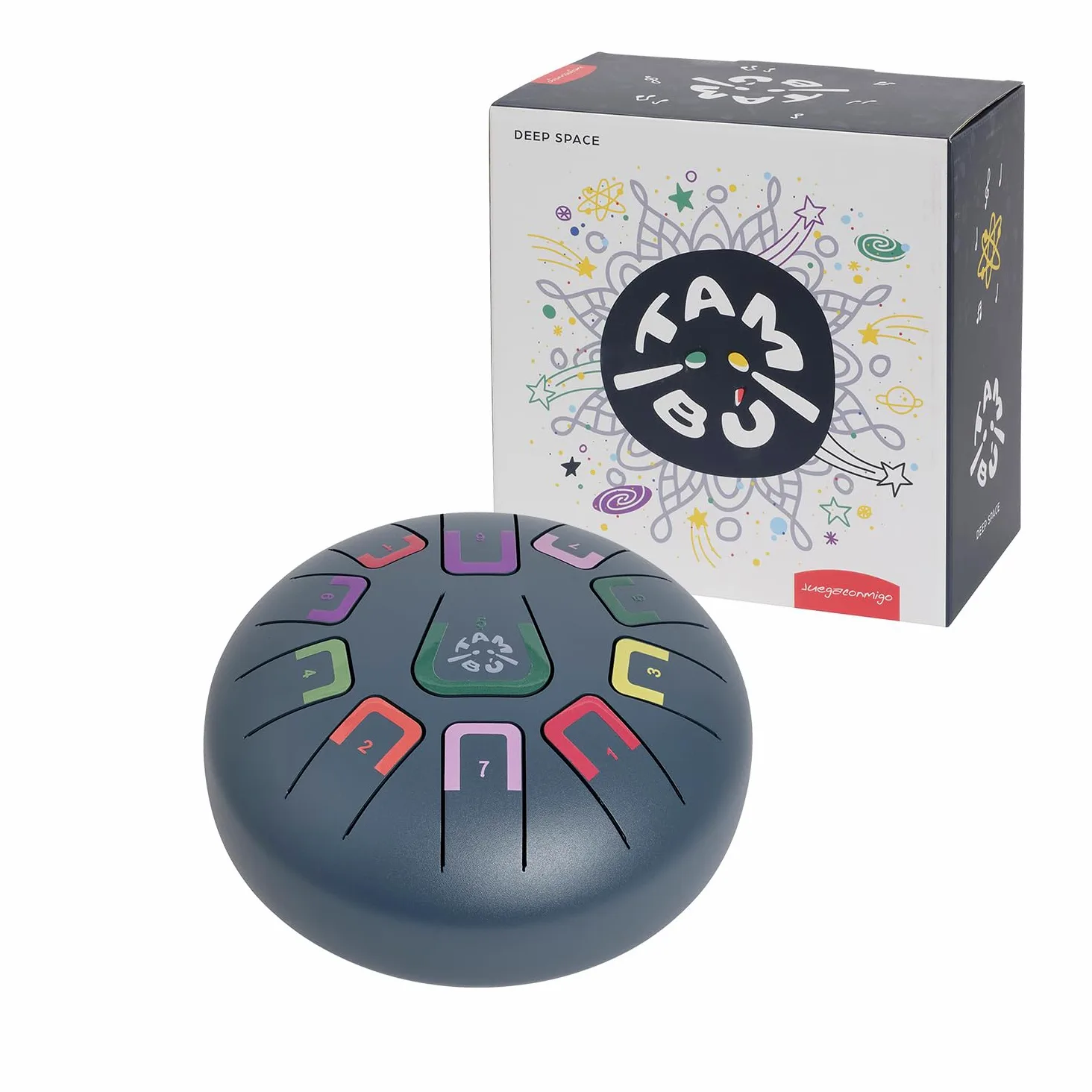 TAMBÚ - Tamburo in acciaio, 20,3 cm, 11 note, Handpan, strumento a percussione metallico (blu opaco)