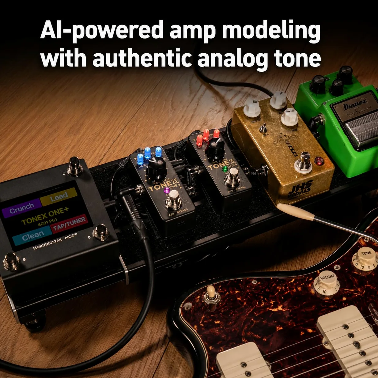 IK Multimedia TONEX ONE+ AI amplificatore per chitarra e pedale effetti con editing wireless Bluetooth, controllo MIDI, interfaccia audio USB, oltre 60.000 modelli di tono, simulatore compatto di