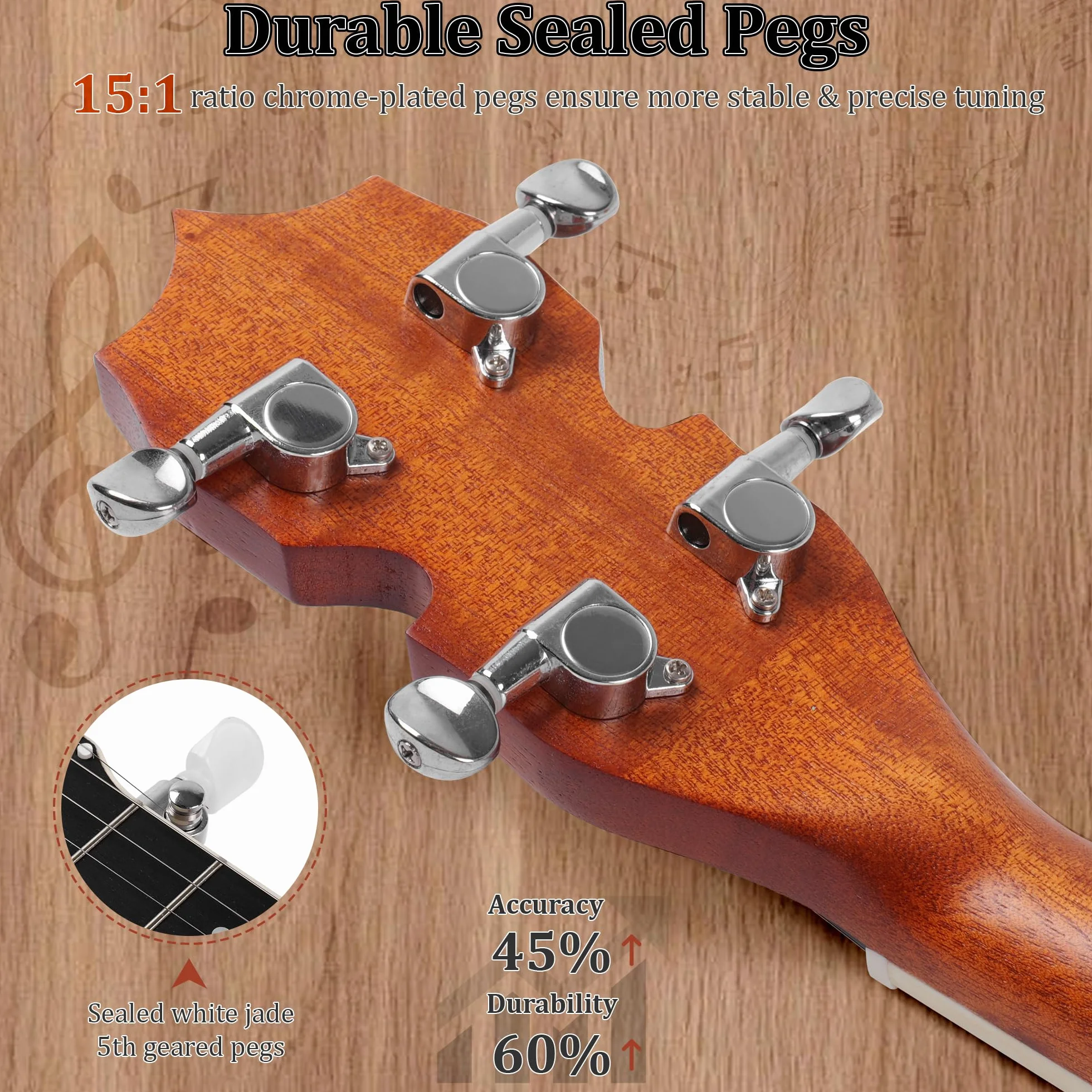 Mulucky Mini banjo a 5 corde, 66 cm, da viaggio, con corpo chiuso e solido posteriore, kit per principianti, con custodia, plettri, tracolla, B807