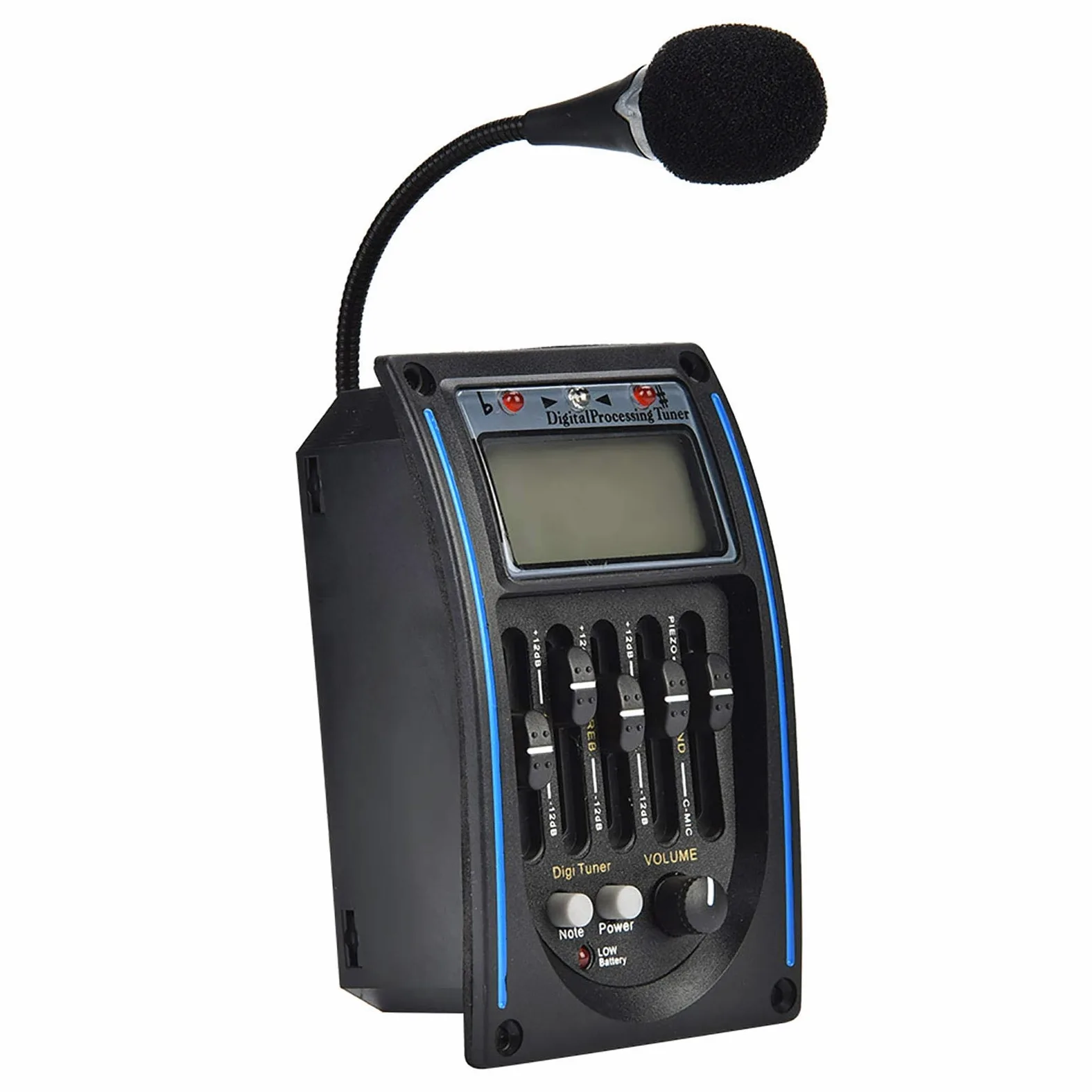 Bnineteenteam Pickup piezoelettrico EQ a 5 Bande con Microfono, Pickup sintonizzatore Digitale Semplice per Chitarra ed elettrica Raccogliere