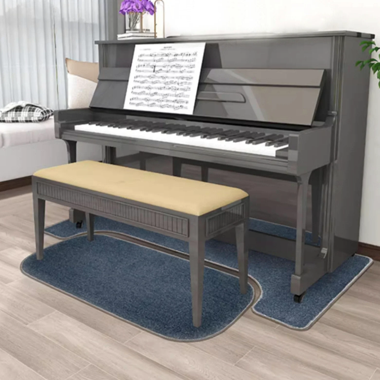 Tappeto Insonorizzante Fonoassorbente per Verticale Pianoforte Tappetino Fonoassorbente Pavimento Tappeto Isolante Acustico Pianoforte Tappetino Insonorizzato 160 x 70 cm + 115 x 48 cm