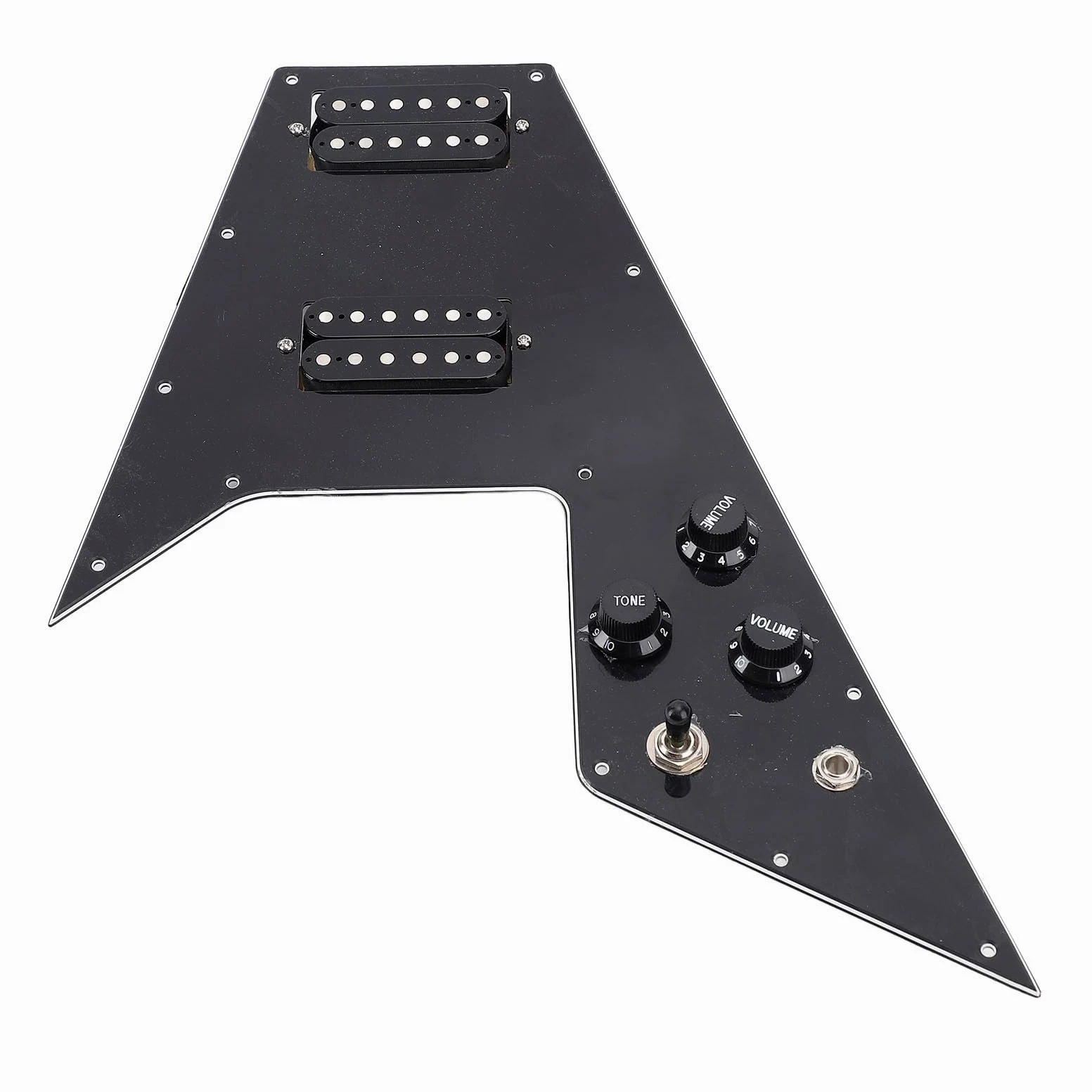 Battipenna per Chitarra Elettrica, Battipenna per Chitarra in Legno e Lega con Design Caricato Precablato, Pickup in Ceramica per Piastra di Protezione Addizione Volante Pickup