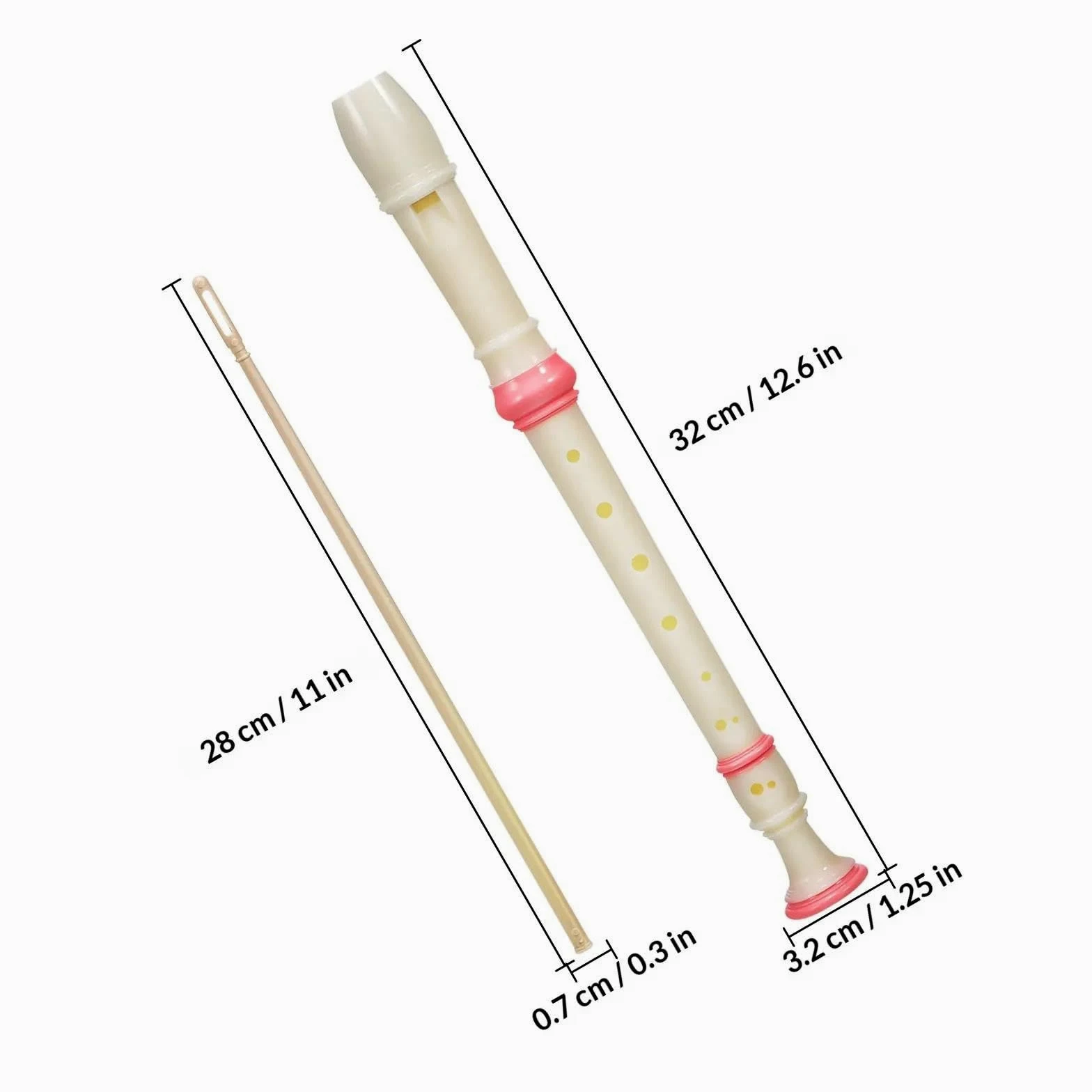 Flauto Dolce Flauto Dolce Soprano In Plastica Da 2 Pezzi 8 Fori | Accordatura alta: suono chiaro e brillante per esercitarsi.