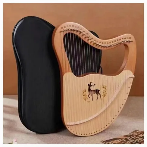 Lira a 32 corde con leva di accordatura, strumento portatile in legno, include corde di ricambio e note di tono, regalo musicale ideale per principianti