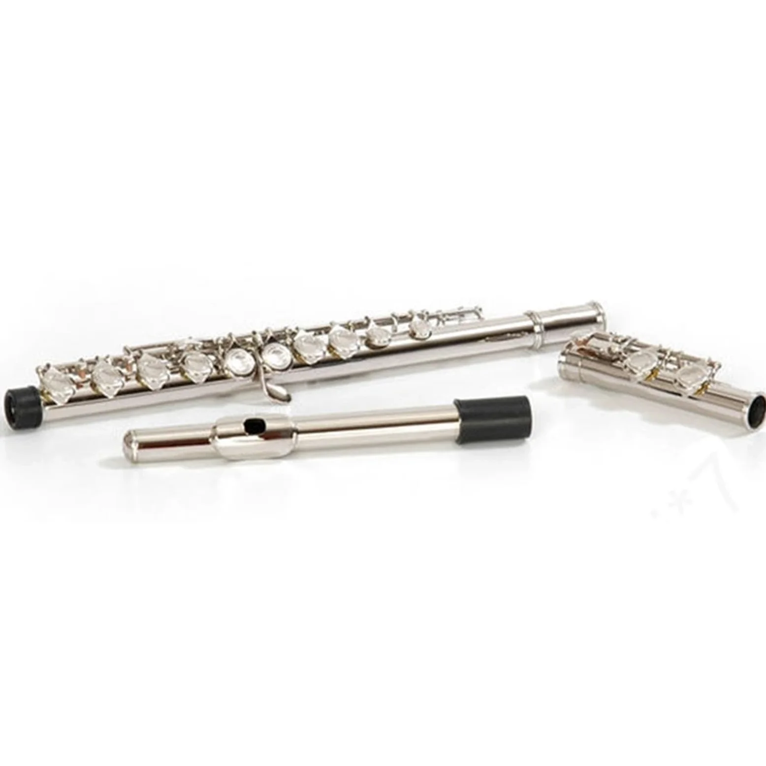 flauto traverso Flauto Placcato Argento A 16 Fori Chiusi Con Chiave E Chiave C Flauto In Metallo Flauto In Rame Bianco