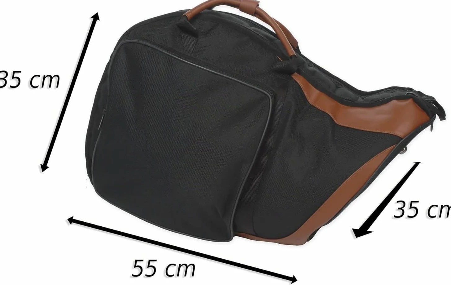 Soundman Custodia per corno di bosco – con funzione zaino e ampio scomparto per accessori – French Horn Case/Borsa per corno di bosco