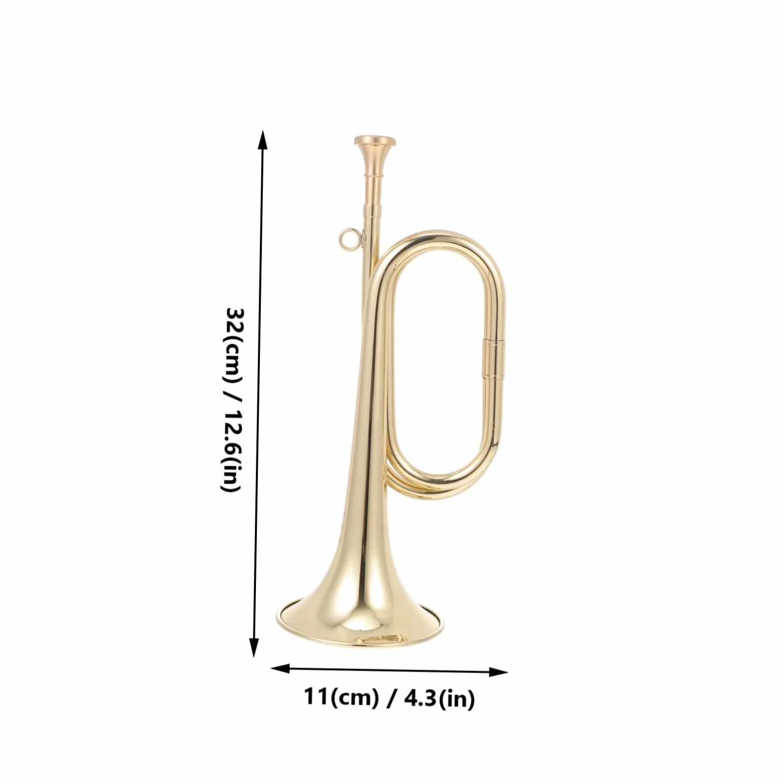 Tromba Militare come Regalo Strumento Musicale Design Creativo Colore Oro in Ottone per Ragazzi , per Scrivania per Inaugurazione Casa
